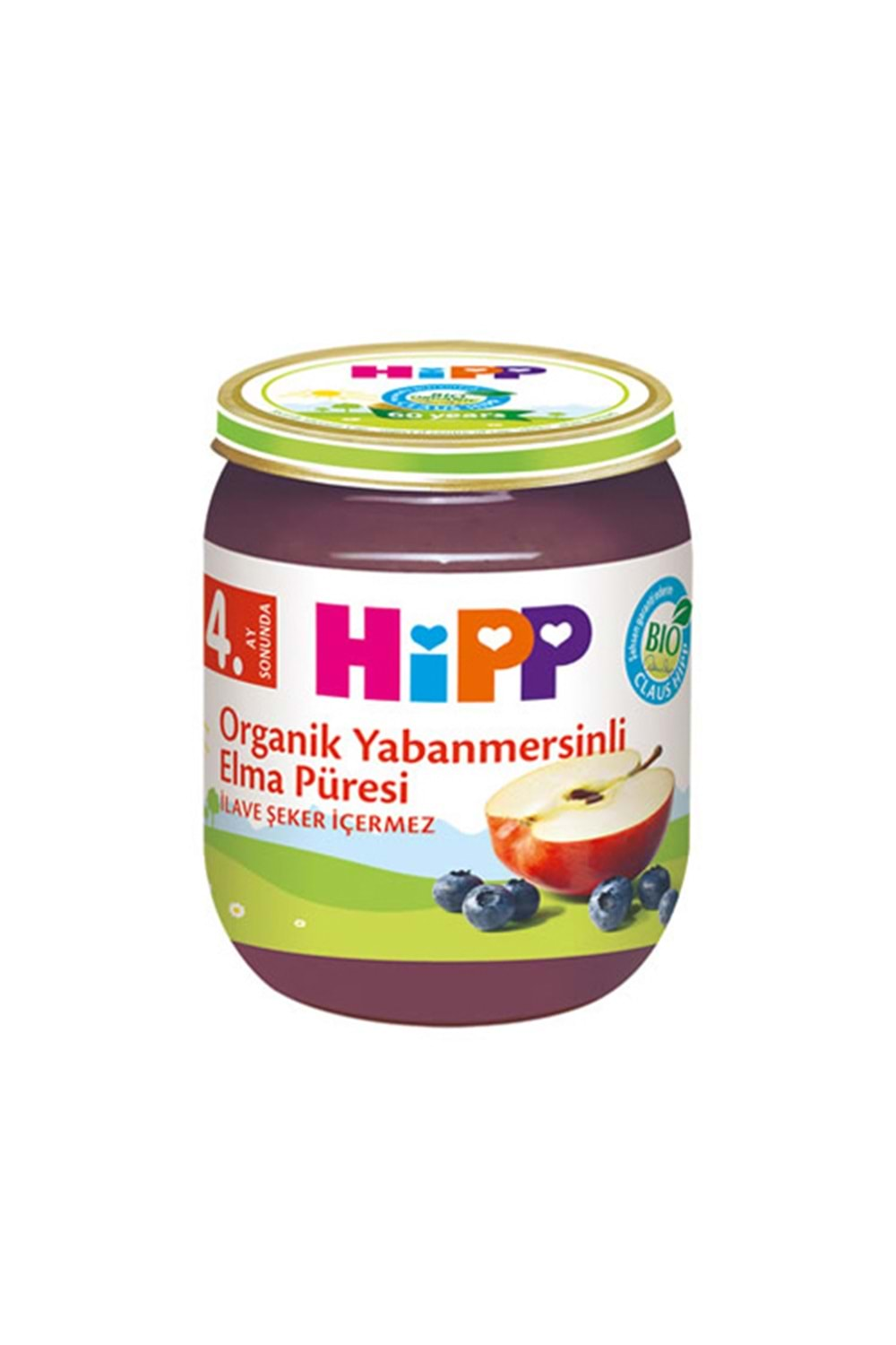 Hipp Organik Yabanmersinli Elma Püresi 4 Ay+ 125 gr