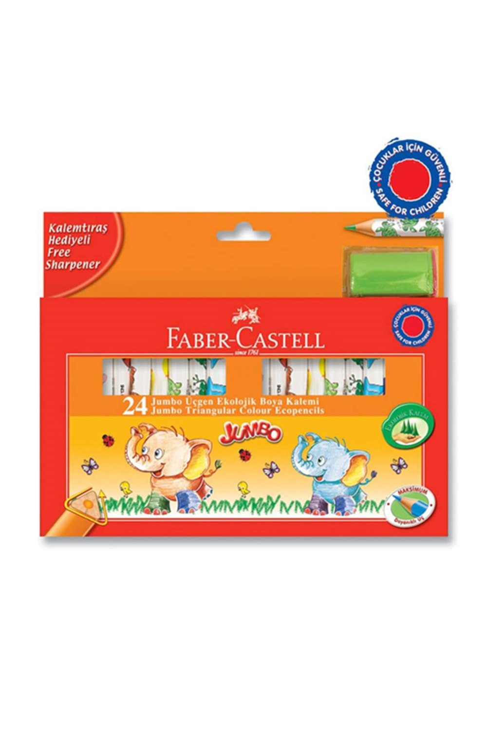 Faber Castell Jumbo Üçgen Kuru Boya 24 lü