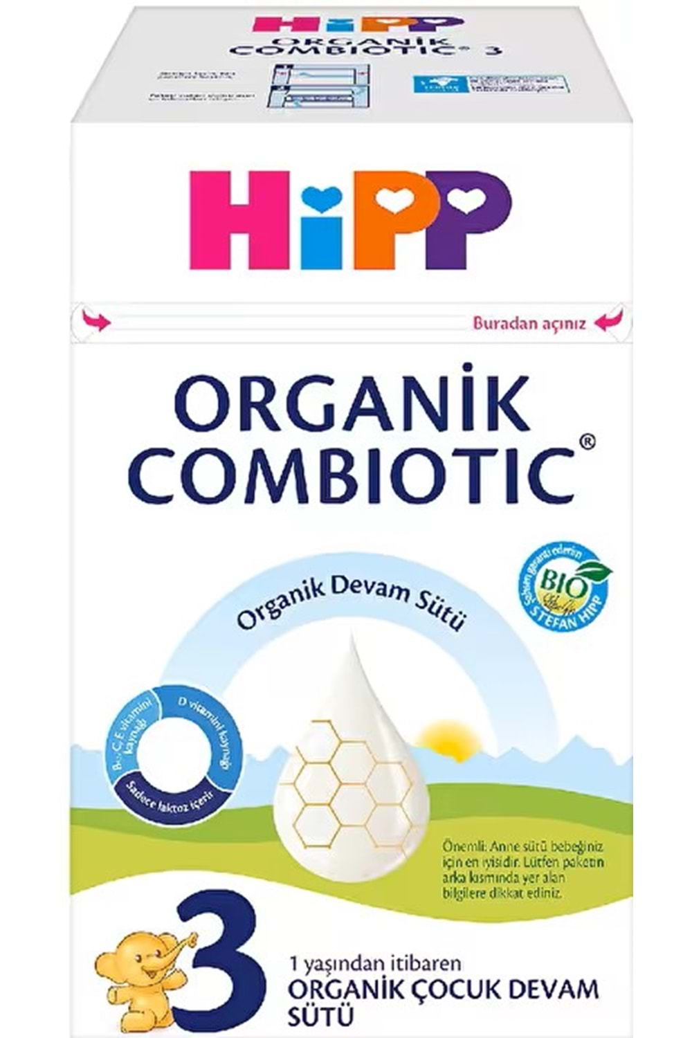 Hipp 3 Organik Devam Sütü Combiotic 600 gr 12 ay+