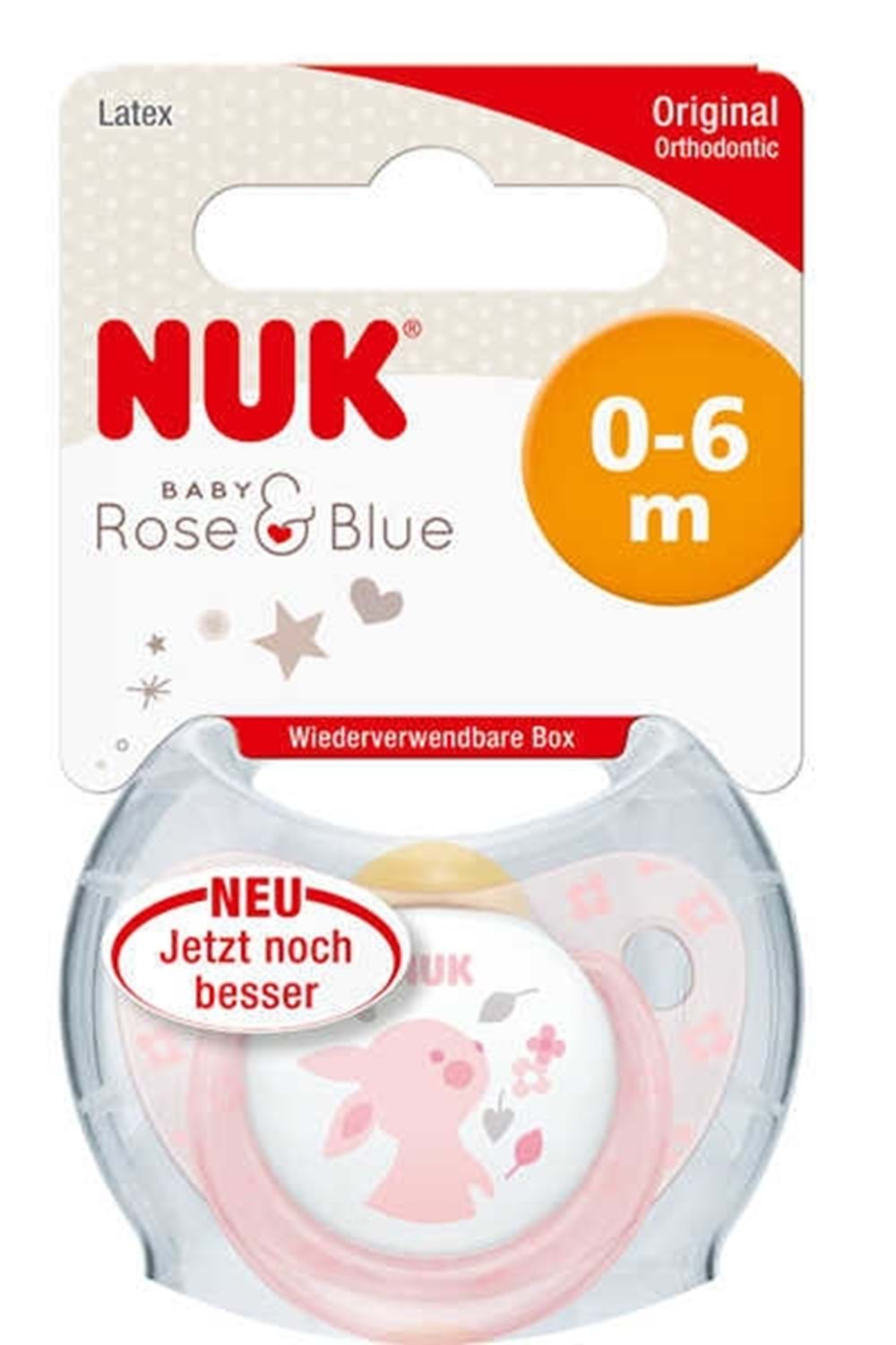 Nuk Rose Kauçuk Emzik Kutulu No:1 0-6 ay