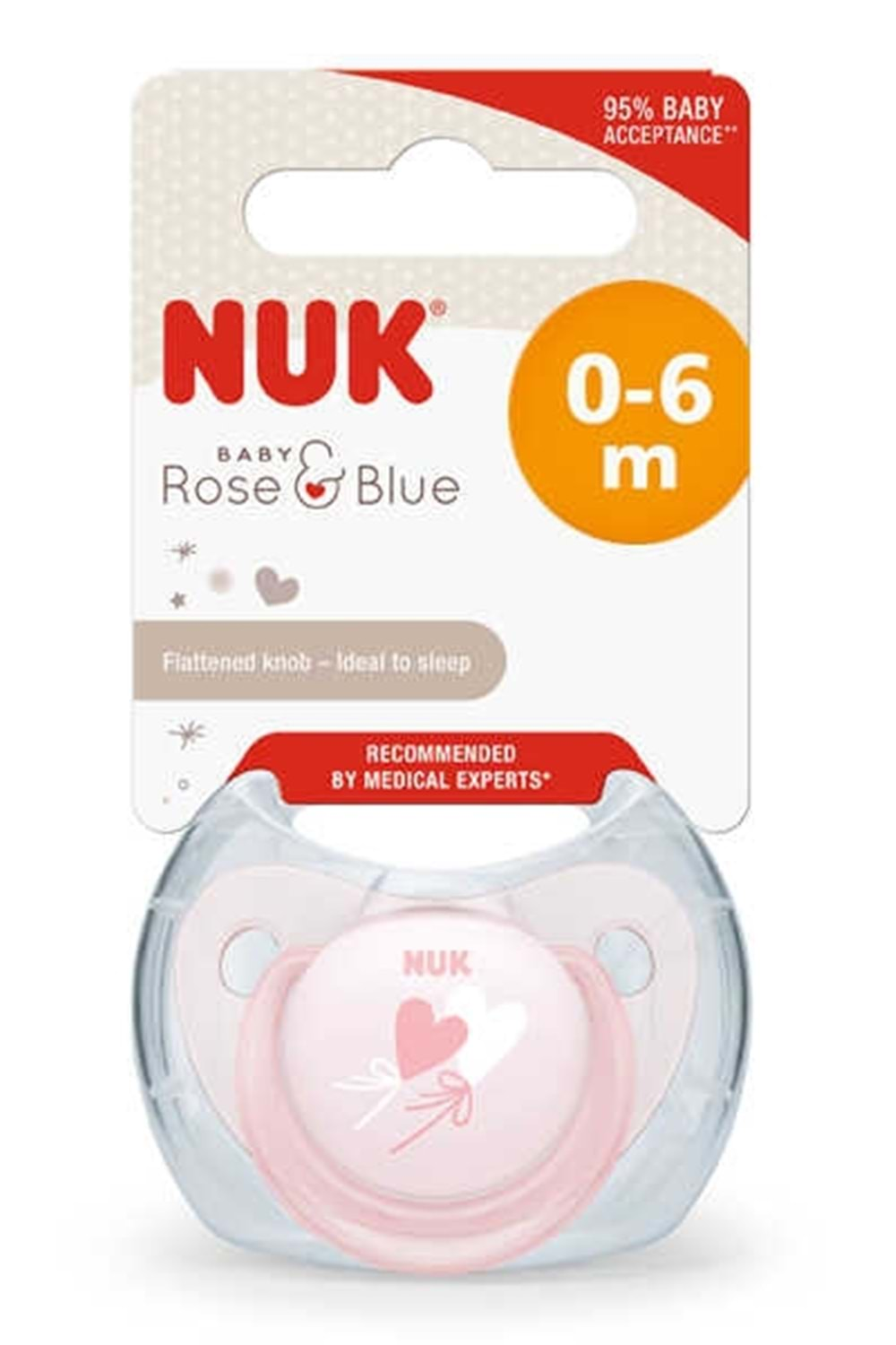 Nuk Rose Silikon Emzik Kutulu No:1 0-6 ay