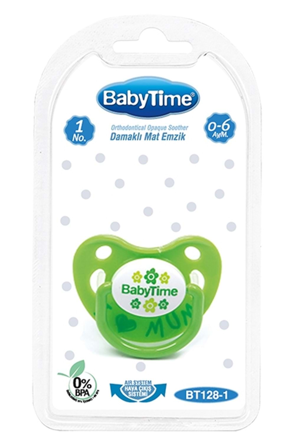 Baby Time Damaklı Mat Gövdeli Emzik 6-18 ay BT129