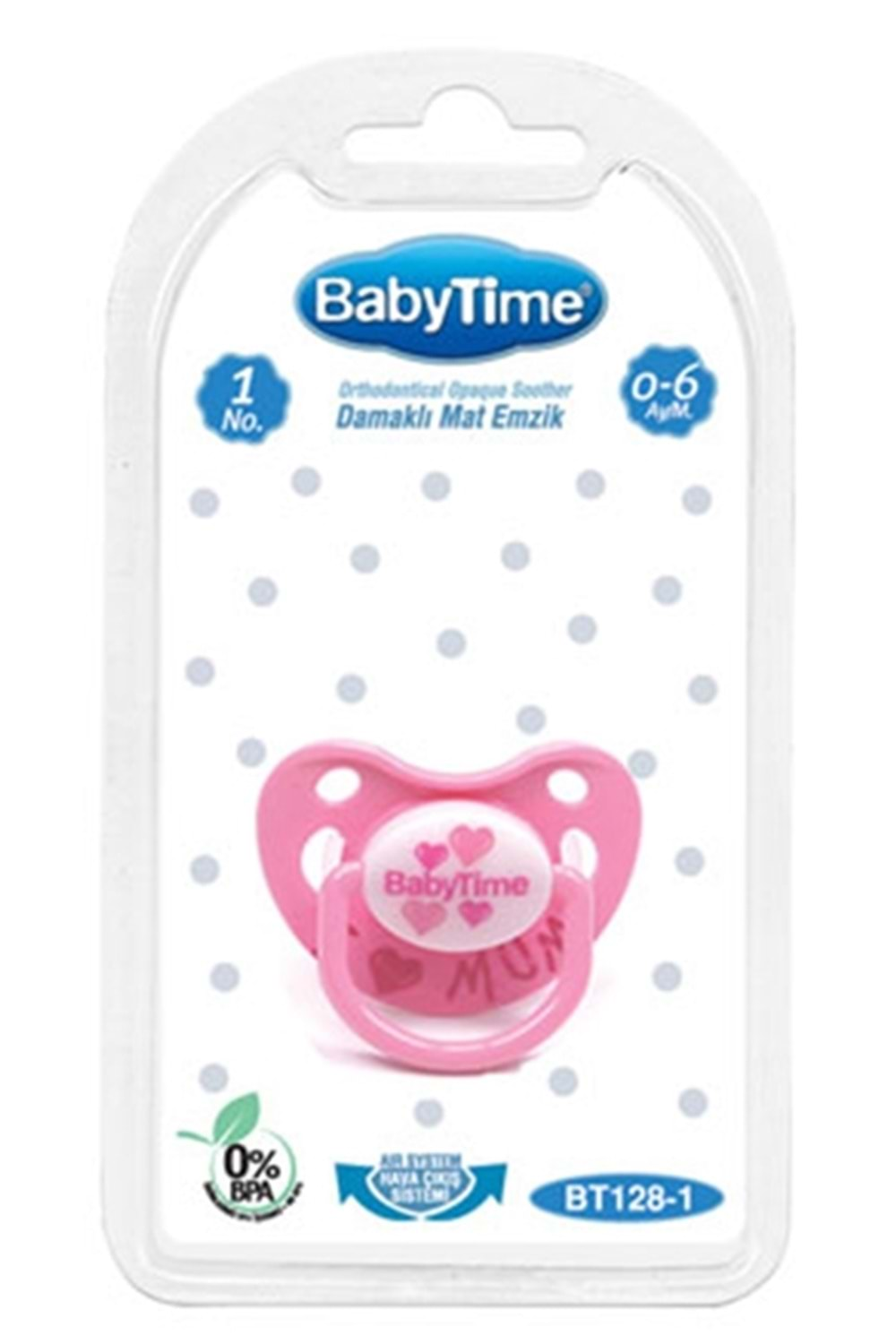 Baby Time Damaklı Mat Gövdeli Emzik 6-18 ay BT129