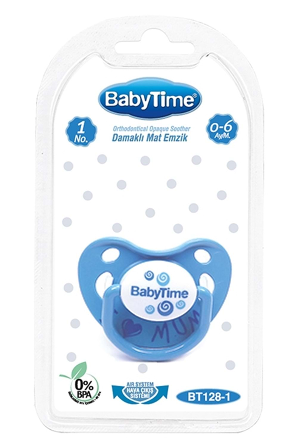 Baby Time Damaklı Mat Gövdeli Emzik 6-18 ay BT129