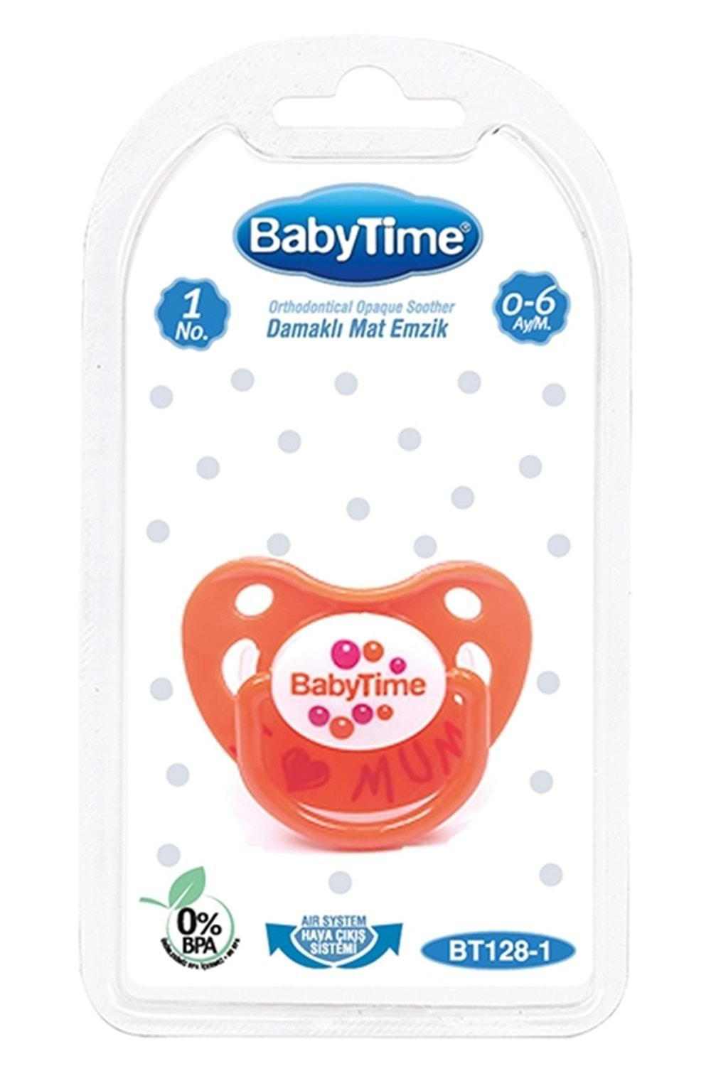 Baby Time Damaklı Mat Gövdeli Emzik 6-18 ay BT129