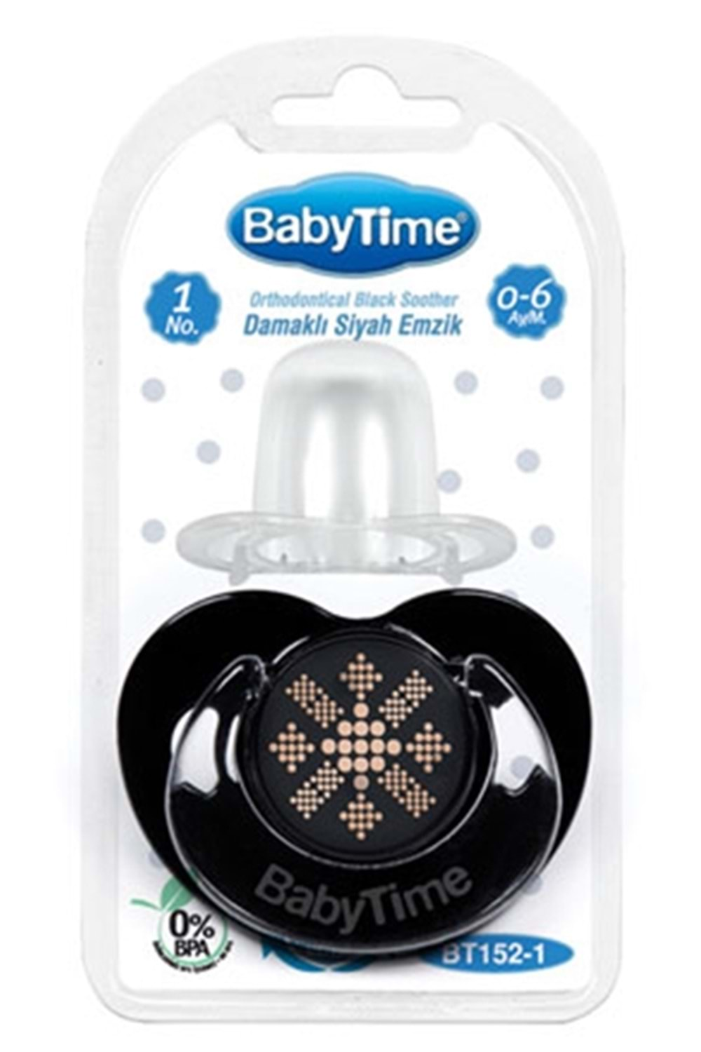 Baby Time Damaklı Siyah Gövdeli Emzik 6-18 ay BT153