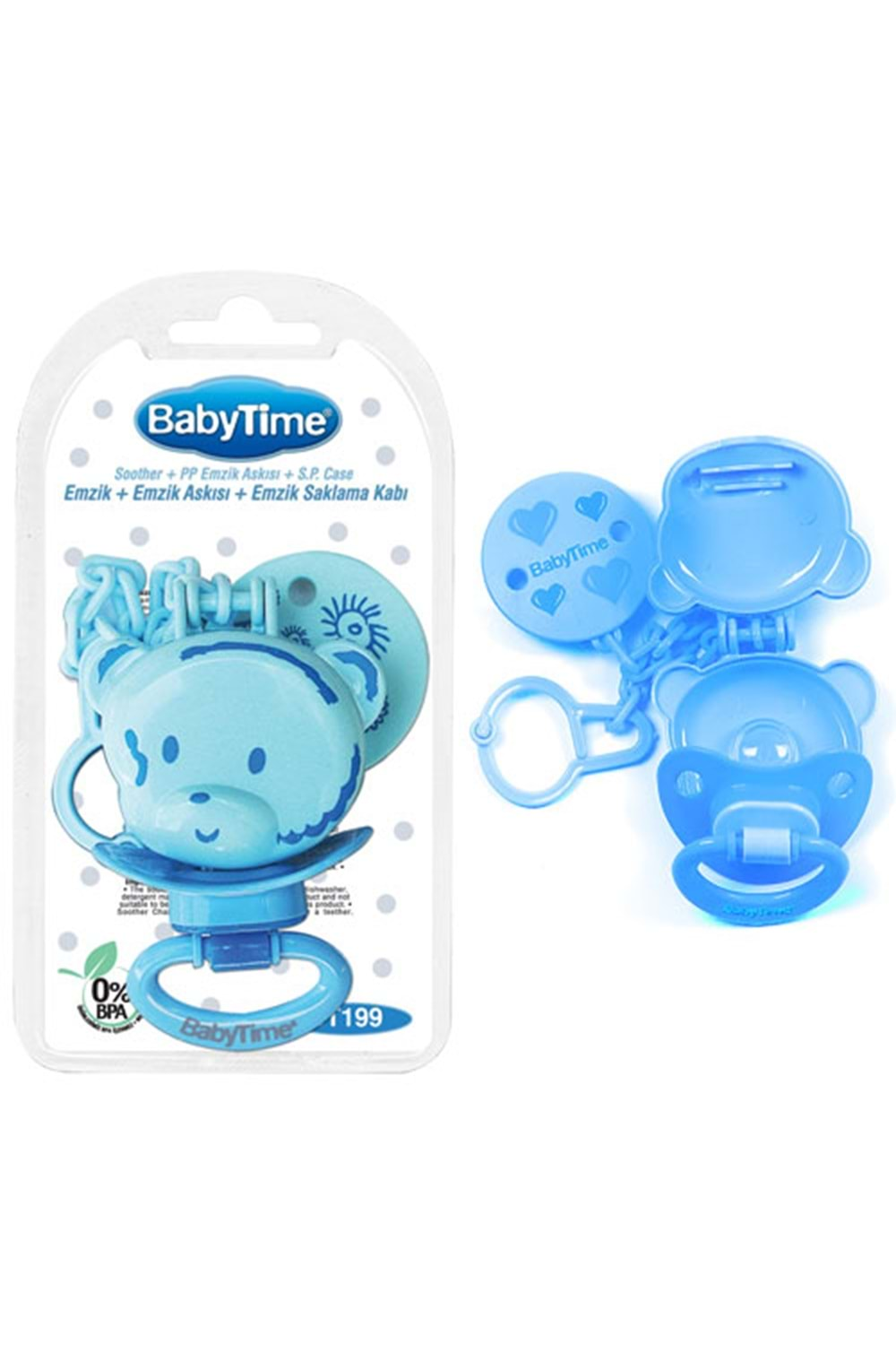 Baby Time Emzik Saklama Kabı + Askı + Emzik BT199