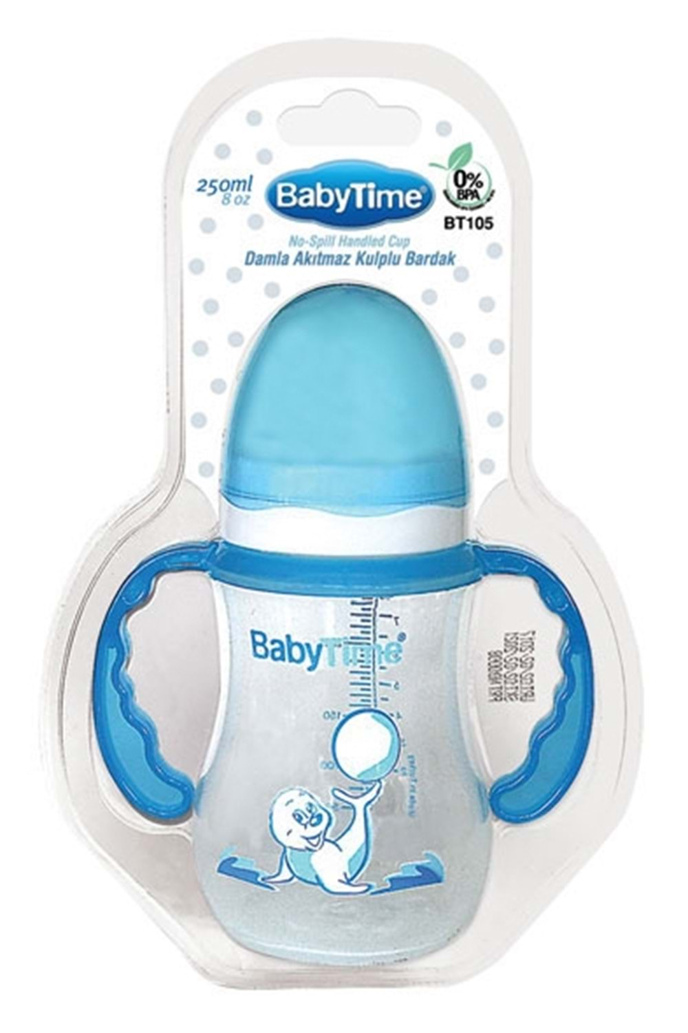 Baby Time Damla Akıtmaz Kulplu Bardak 250 ml BT105