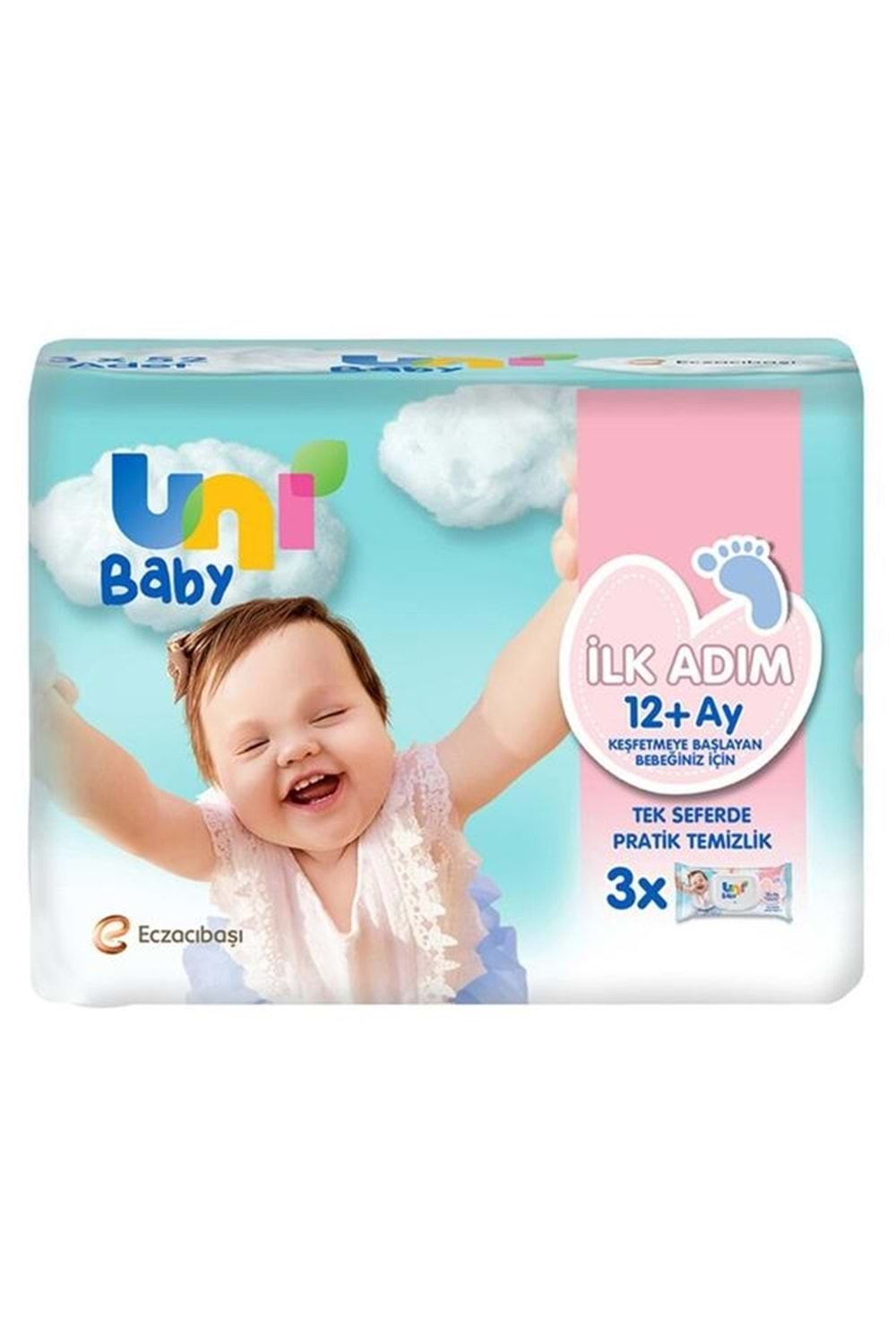 Uni Baby İlk Adım Islak Mendil 12 ay+ 3 lü