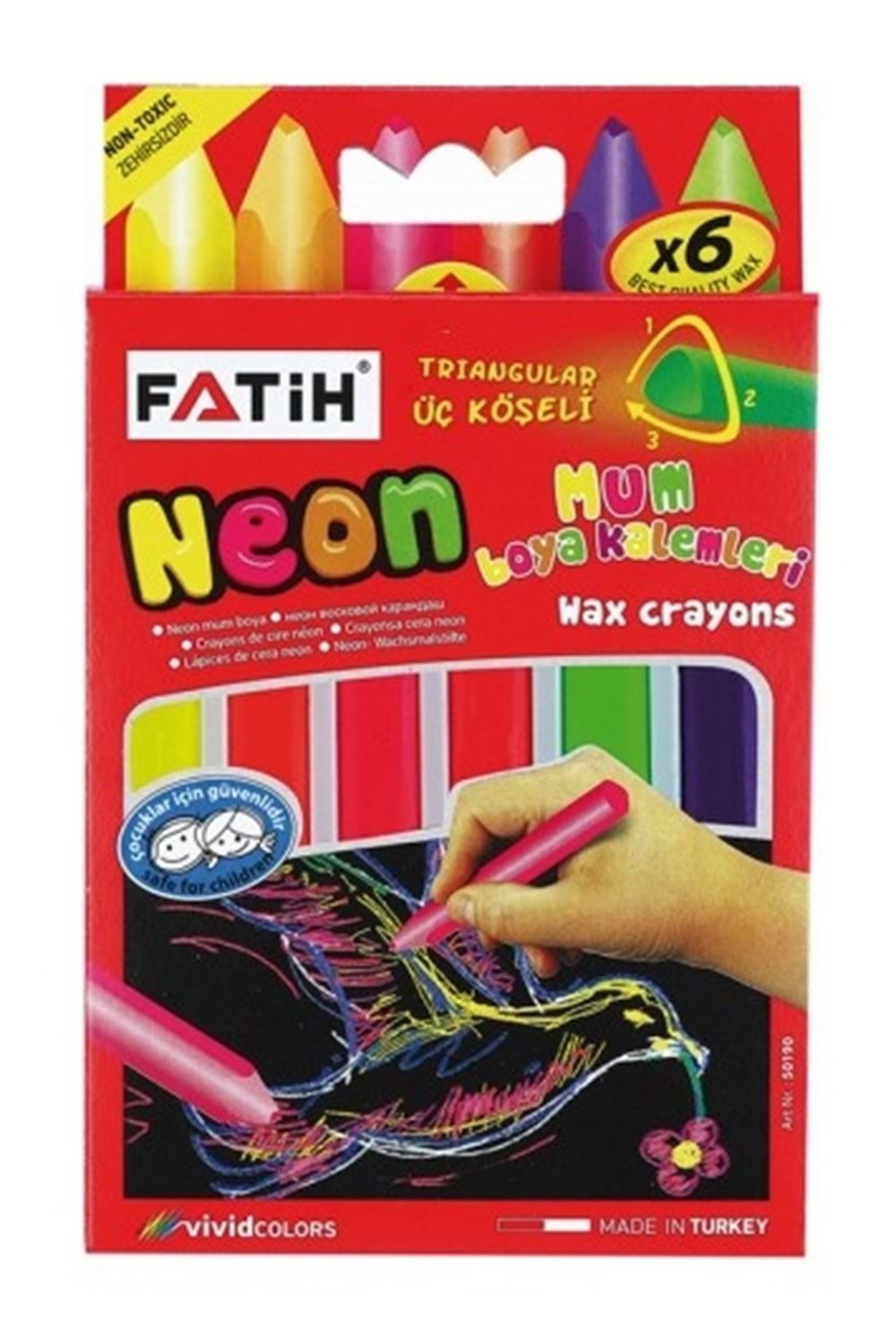 Fatih Neon Wax Crayon Jumbo Mum Boya 6 Renk 50190