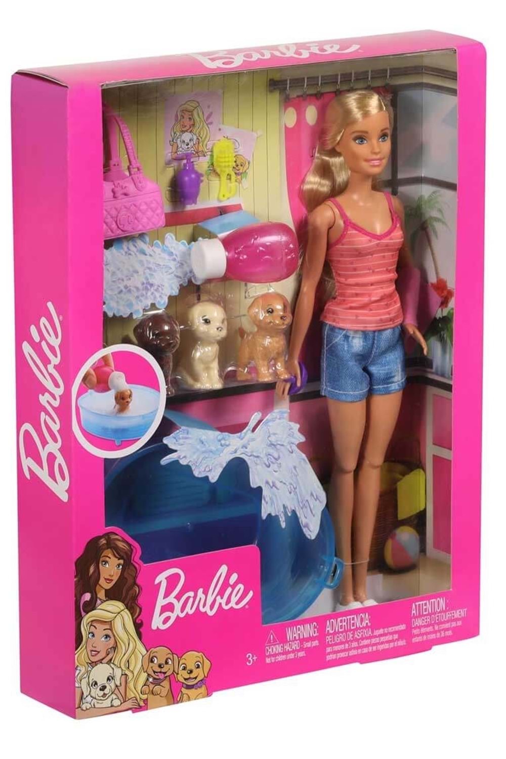 Barbie Bebek ve 3 Yavru Köpekli Oyunu GDJ37