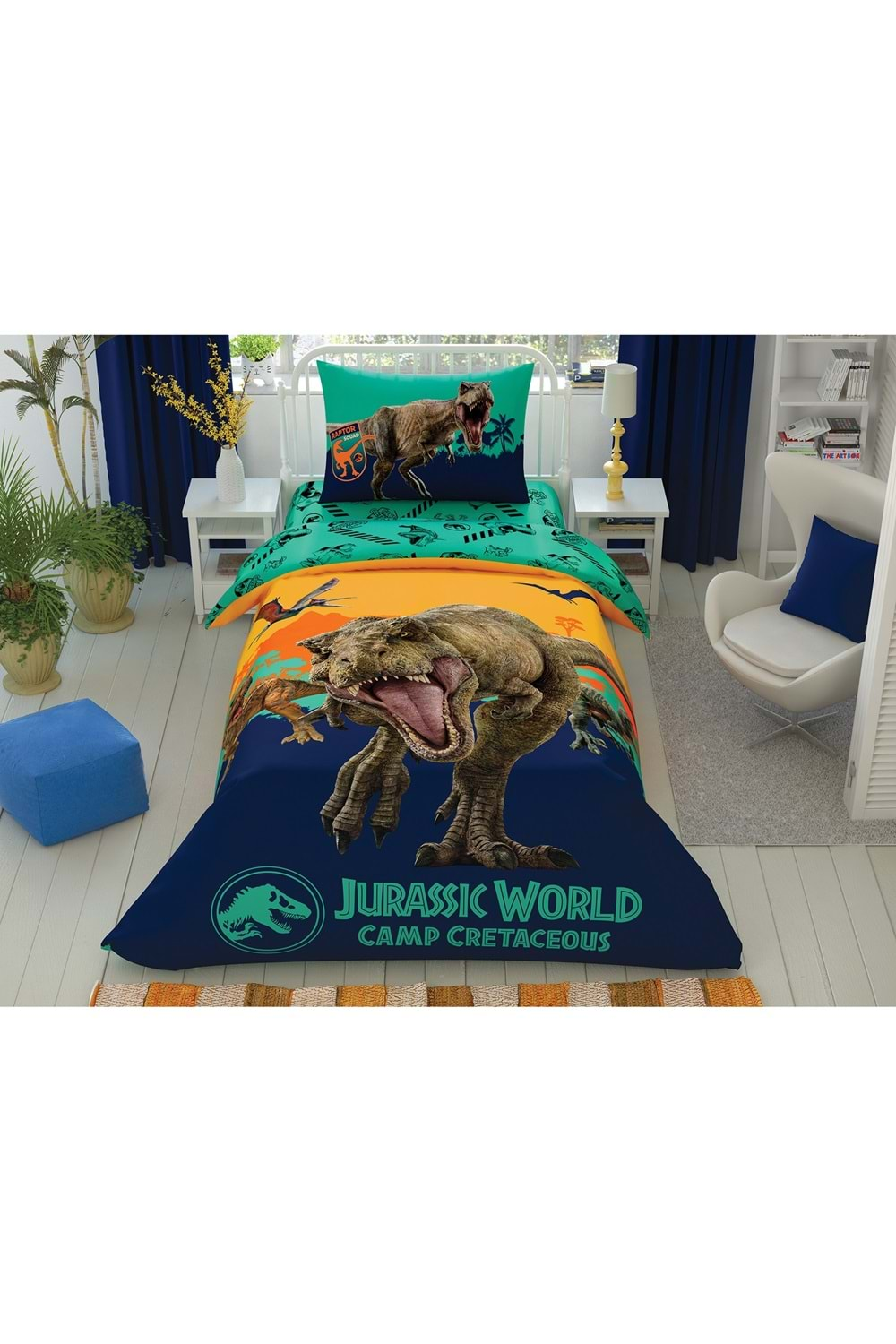 Taç Jurassic World Camp Tek Kişilik Nevresim Takımı