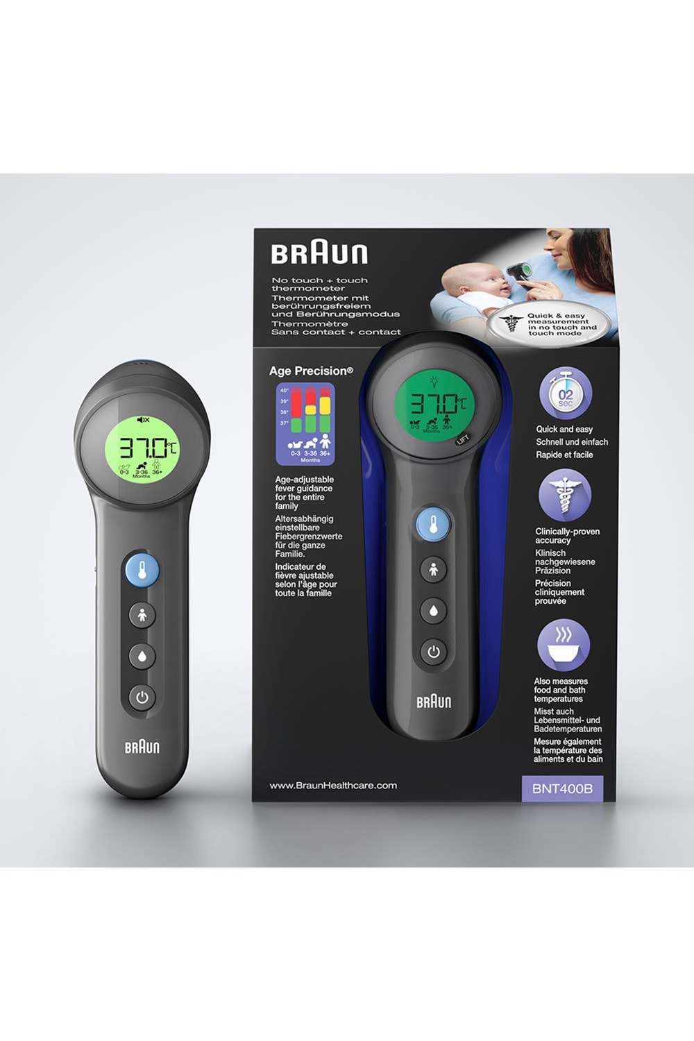 Braun BNT400 Temassız Alından Ateş Ölçer Siyah