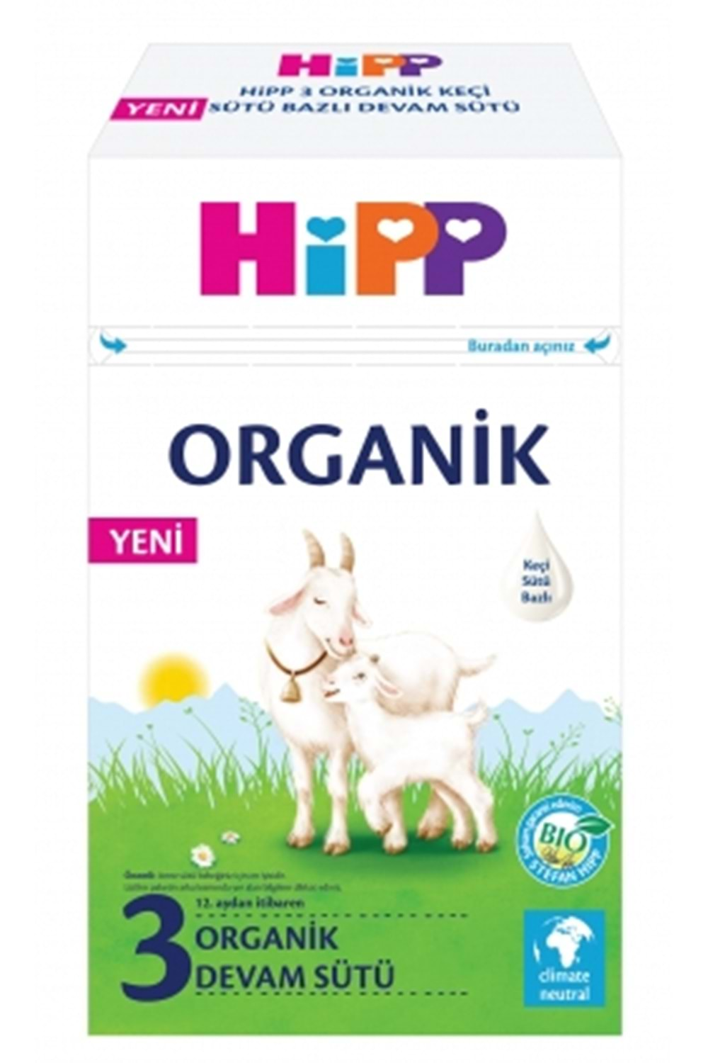 Hipp 3 Organik Keçi Sütü Bazlı Bebek Sütü 400 gr