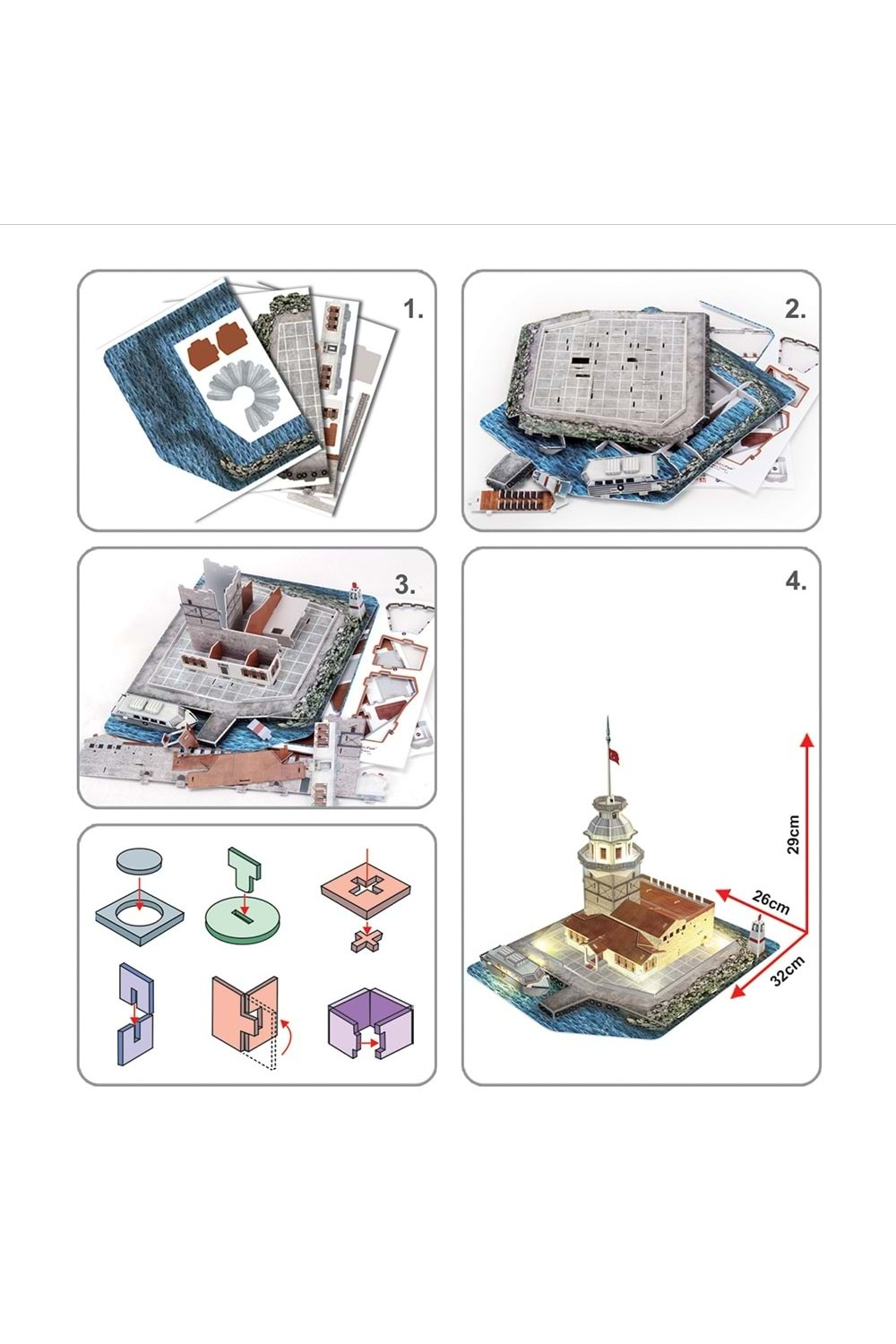 Cubic Fun 3D Puzzle Kız Kulesi Ledli