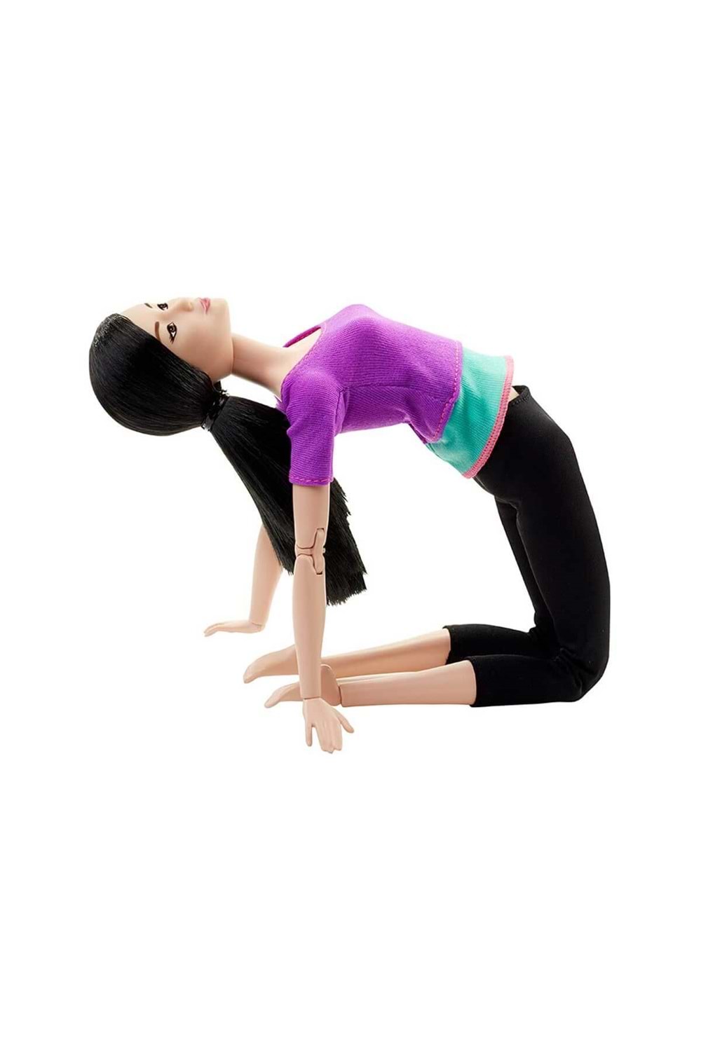 Barbie Sonsuz Hareket Bebeği Siyah Saçlı Siyah Taytlı DHL84