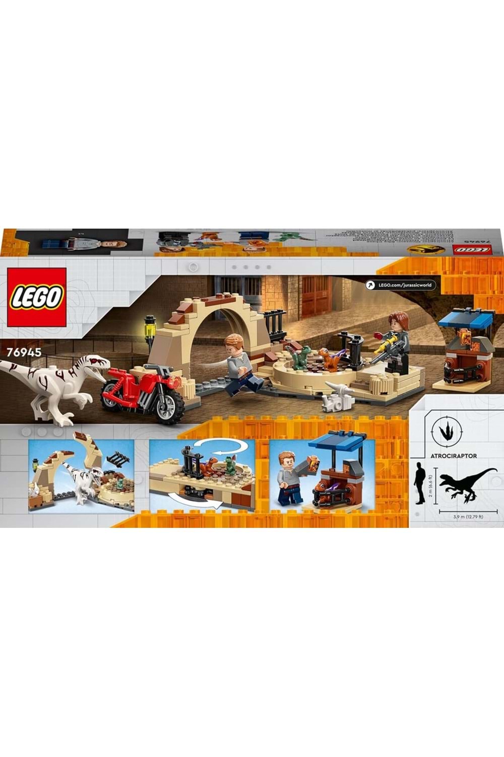 Lego Jurassic World Atrociraptor Dinozor Motosiklet Takibi 76945