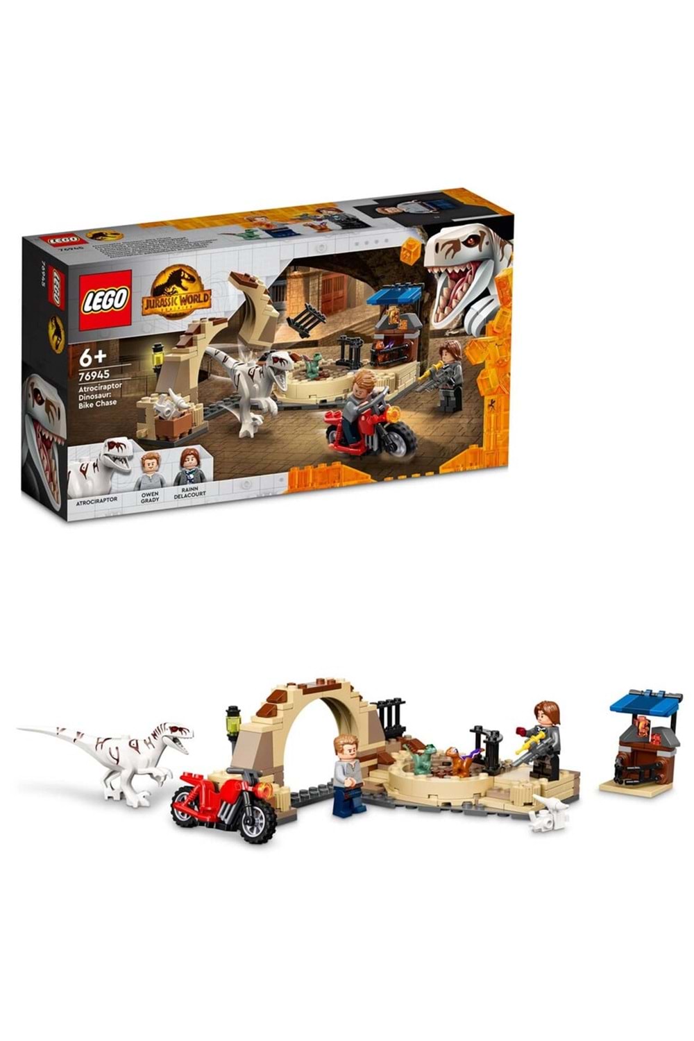 Lego Jurassic World Atrociraptor Dinozor Motosiklet Takibi 76945
