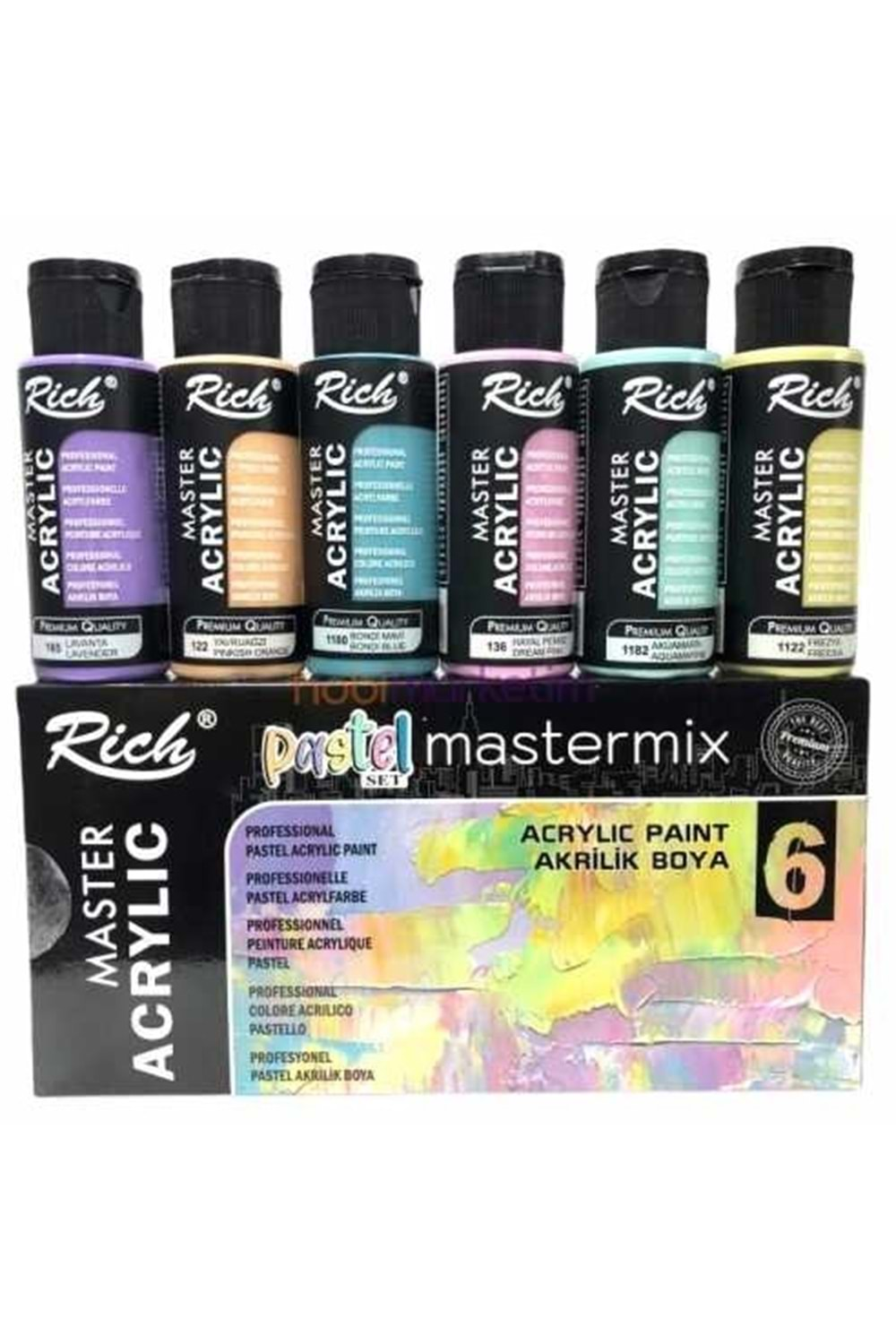 Rich Akrilik Boya Master Mix Pastel 6 lı 06011408