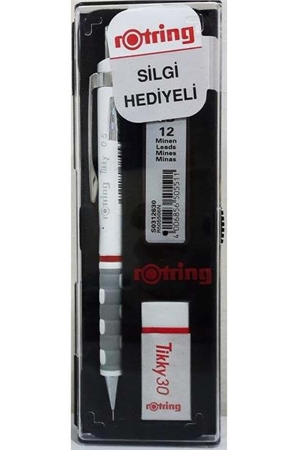 Rotring Tikky Kalem+Min+Silgi 0.5 mm Beyaz