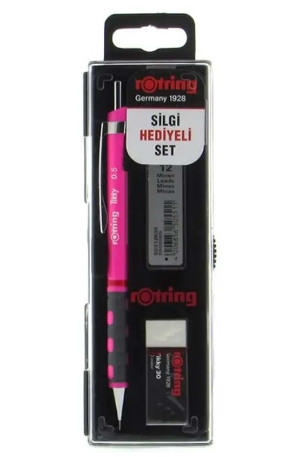 Rotring Tikky Kalem+Min+Silgi 0.5 mm Pembe