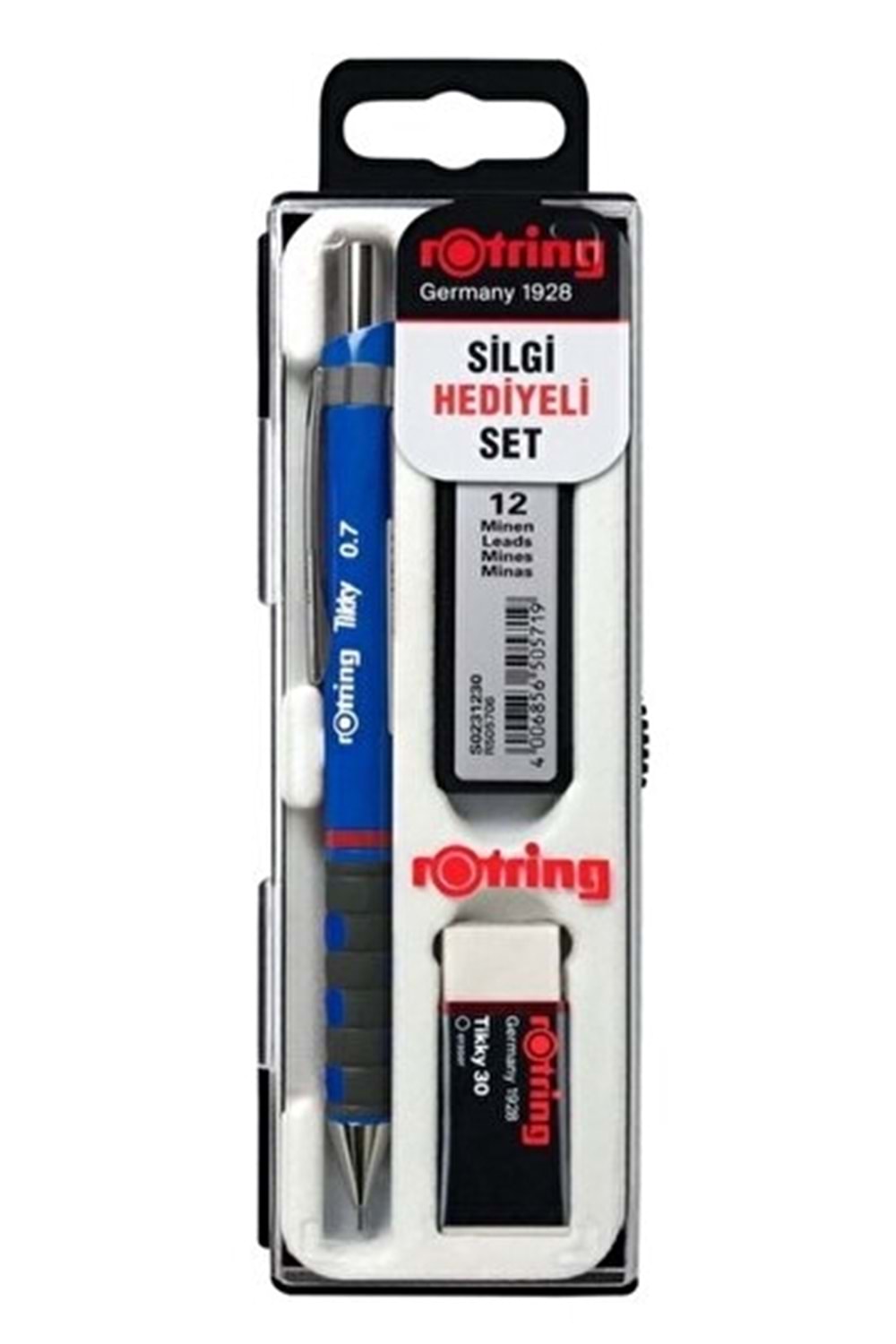 Rotring Tikky Kalem+Min+Silgi 0.7 mm Mavi