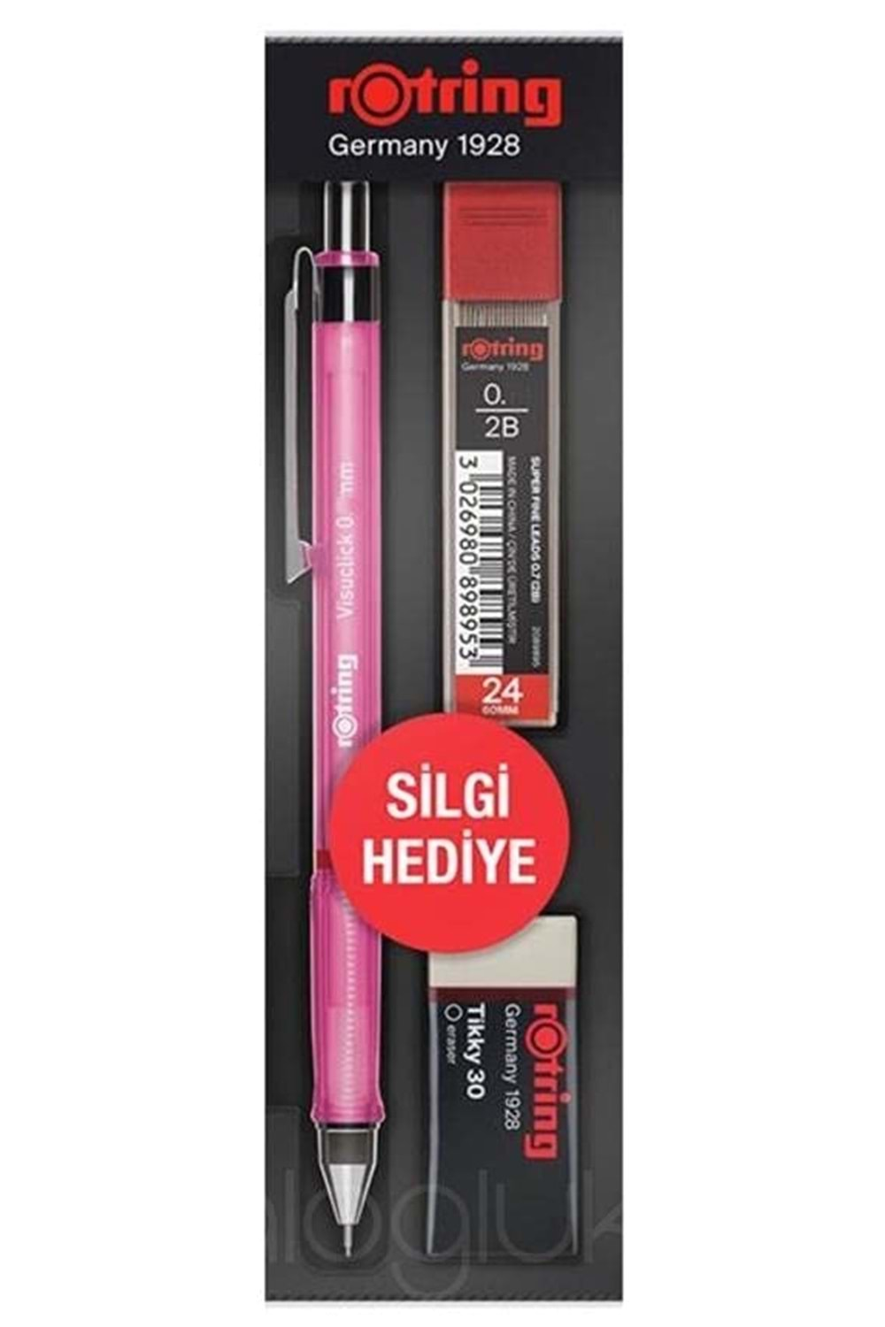 Rotring Visuclick Kalem+Min+Silgi 0.7 mm Pembe