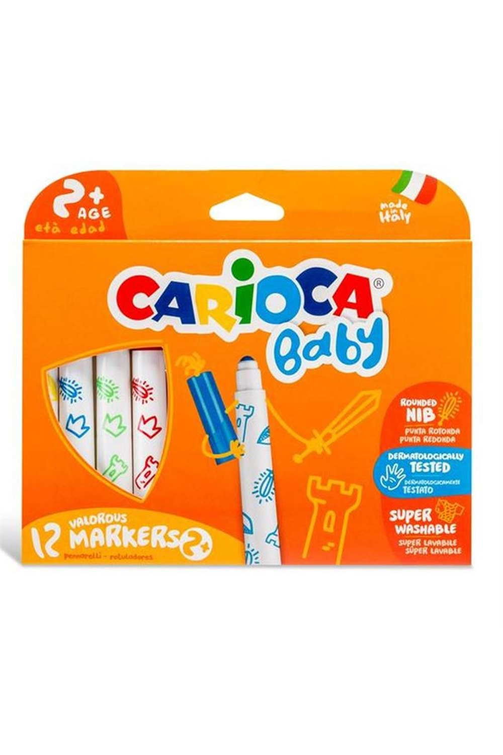 Carioca Jumbo Keçeli Boya Kalemi Yıkanabilir 12 Li 42814