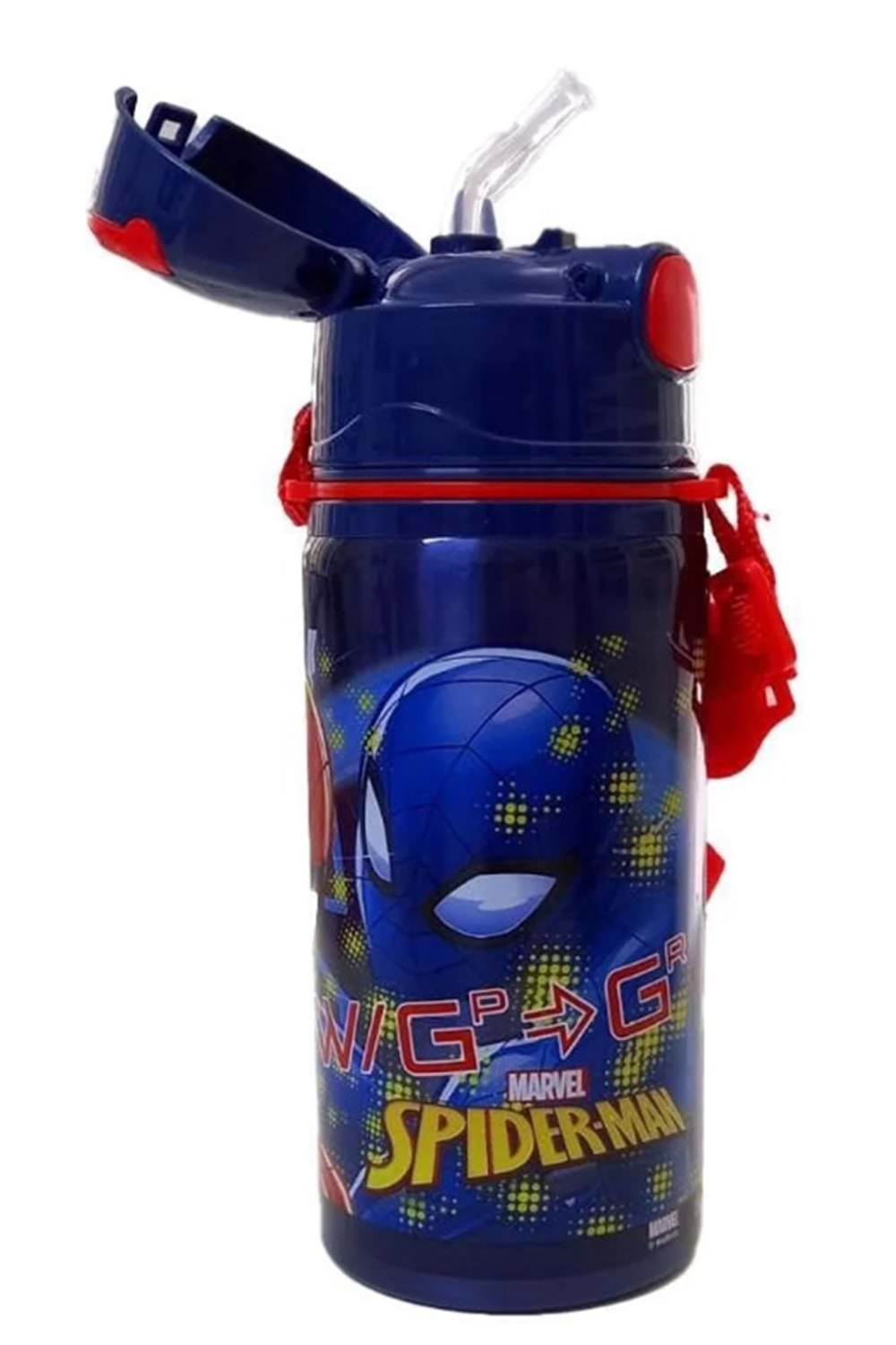 Spider Man Çelik Suluk Pipetli 500 ml