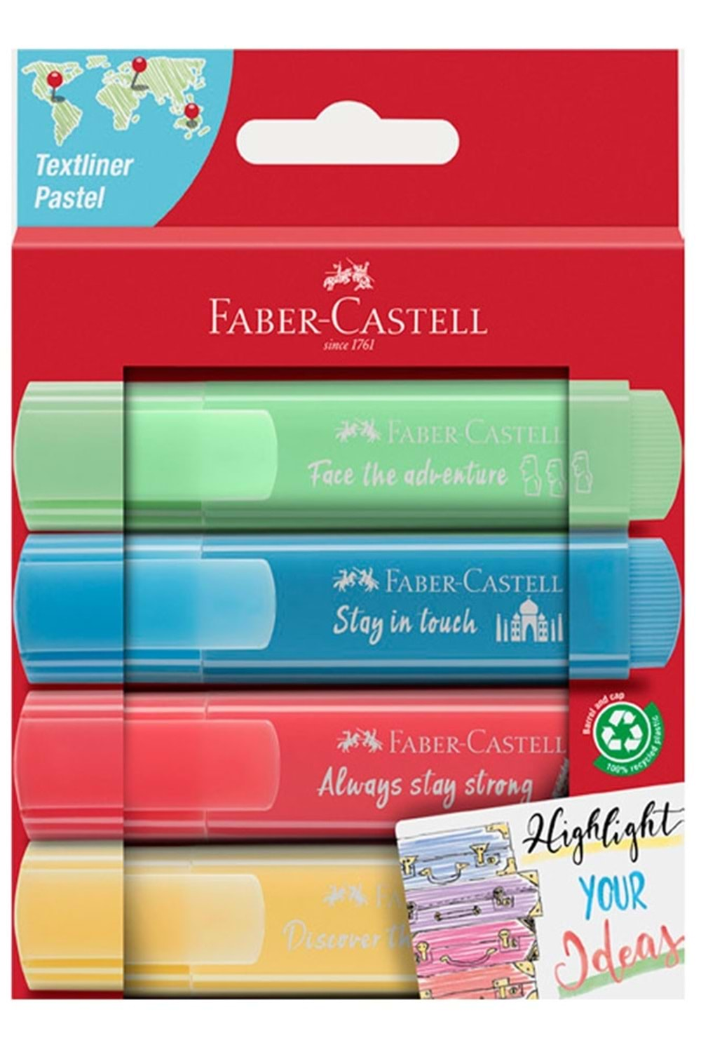 Faber Castell Fosforlu Kalem 46 Pastel Renkler 4lü 254625