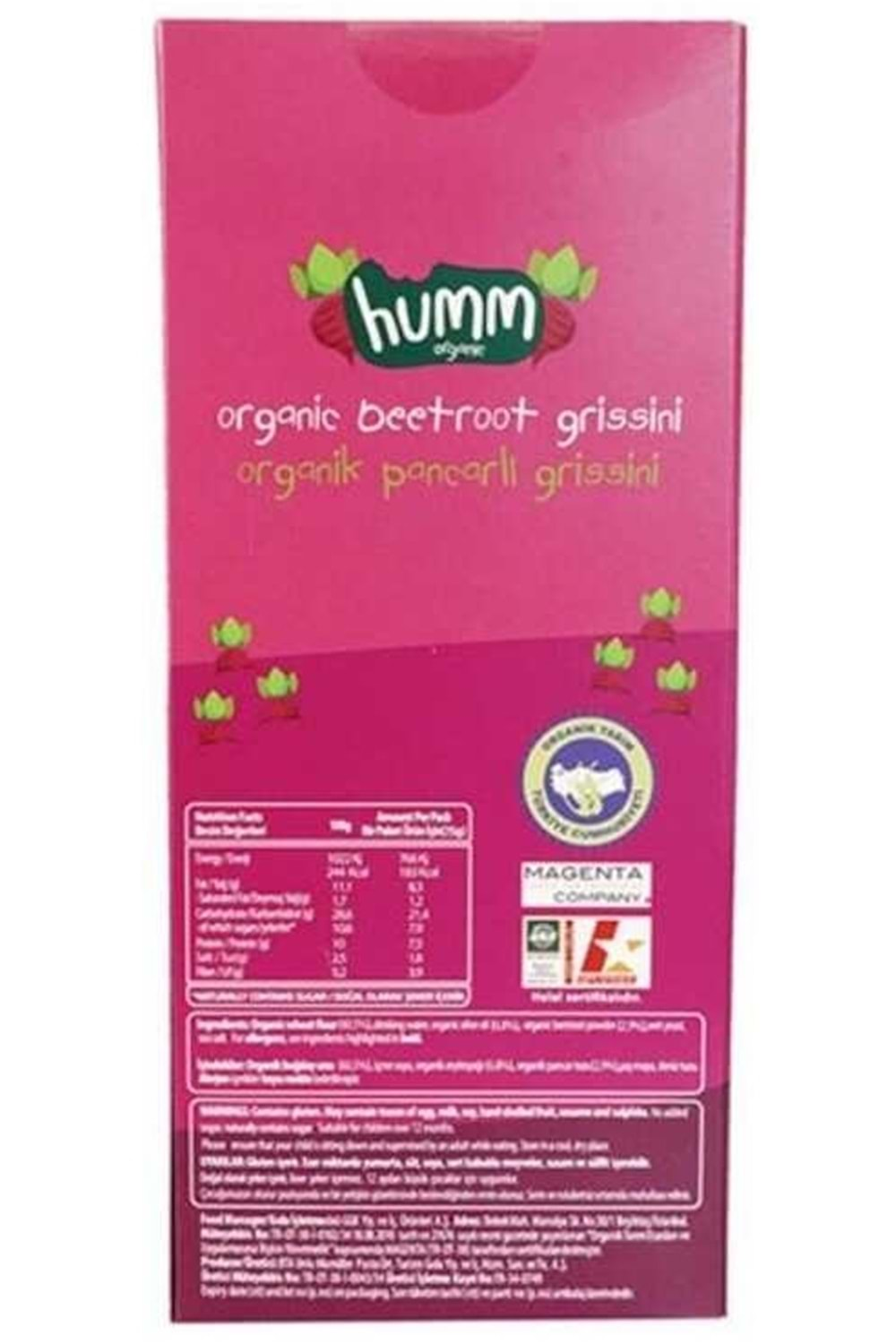 Humm Organik Grissini Pancarlı 75gr