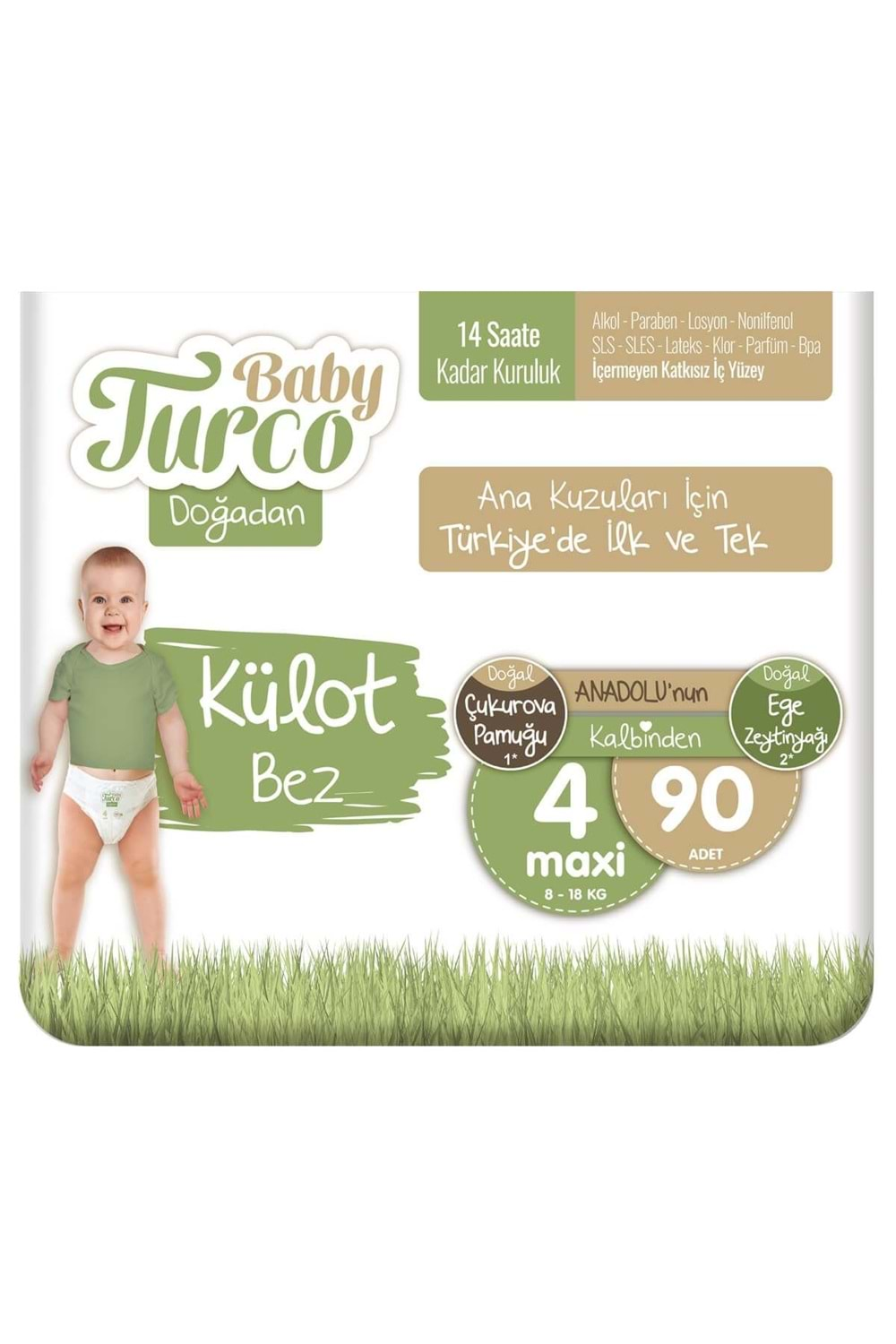 Baby Turco Doğadan Külot Bez Avantaj Paket 4 90 lı 8-14 kg