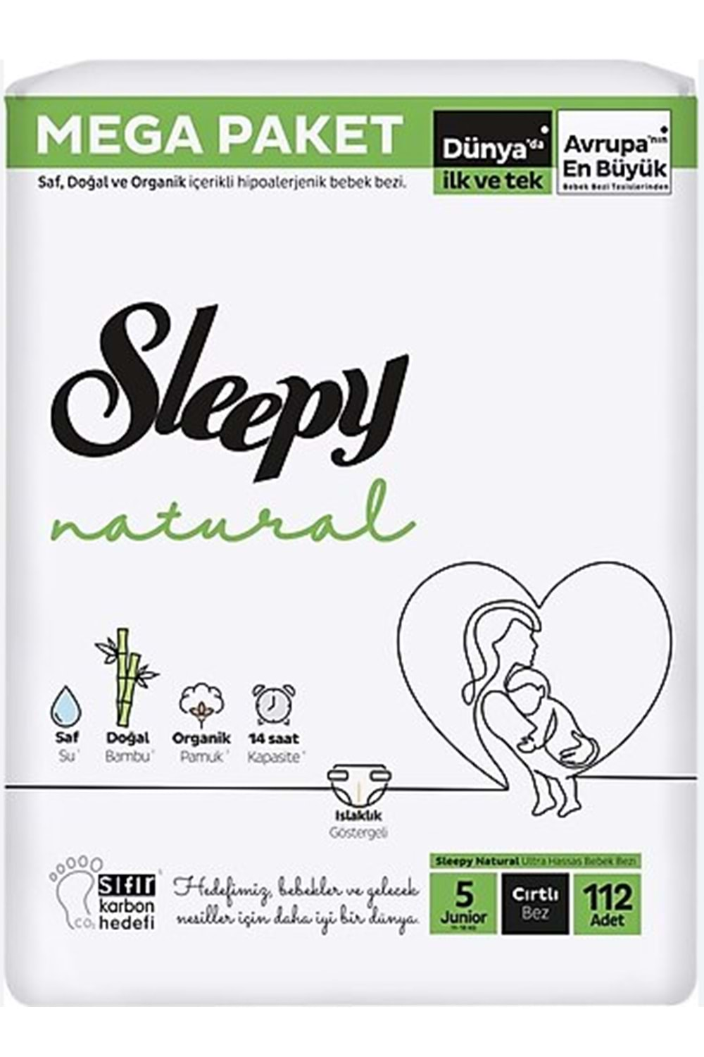 Sleepy Natural Bebek Bezi 5 No 11-18 kg 112 li Mega Paket