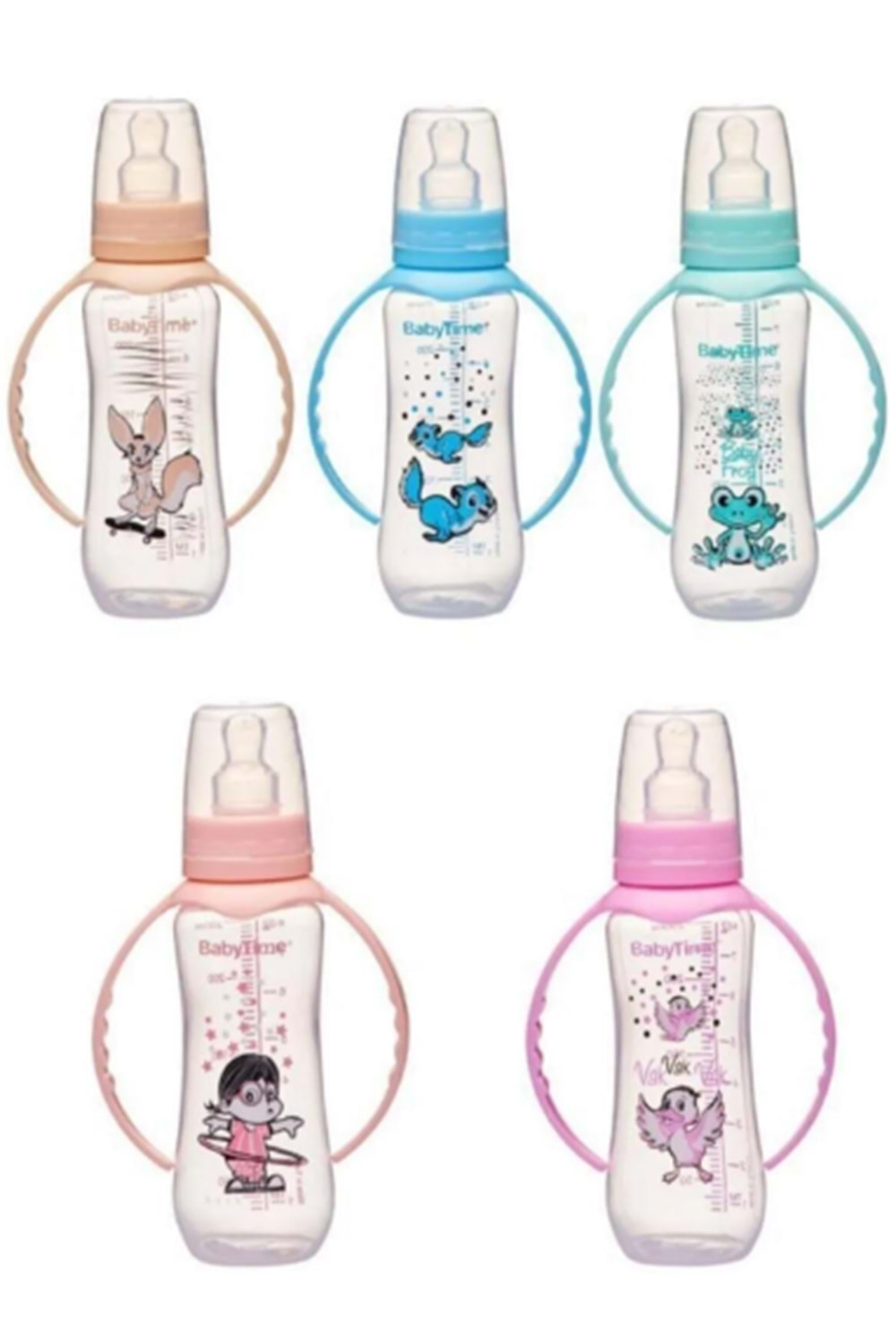 Baby Time Silikon Damaklı Kulplu Biberon 150Ml BT072