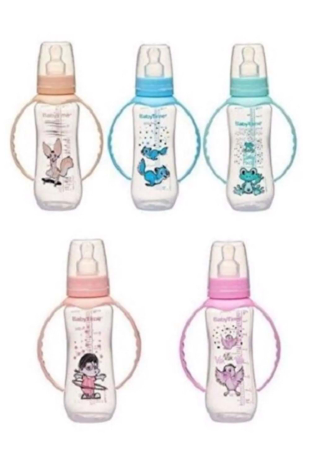 Baby Time Silikon Damaklı Kulplu Biberon 250 ml BT071