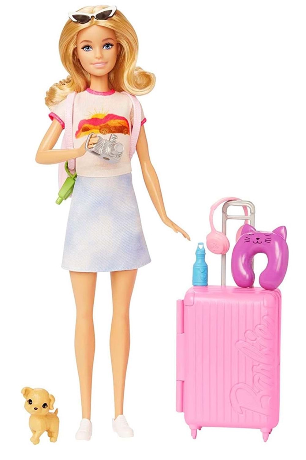 Barbie Seyahatte Bebeği ve Aksesuarları HJY18