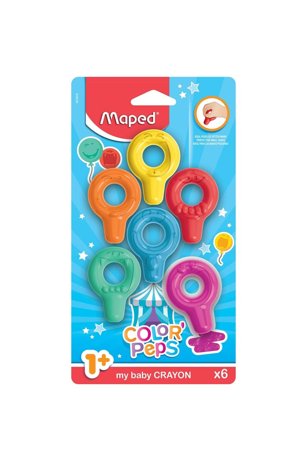 Maped ColorPeps 6 lı Bebek Crayon 1 yaş+ 863106