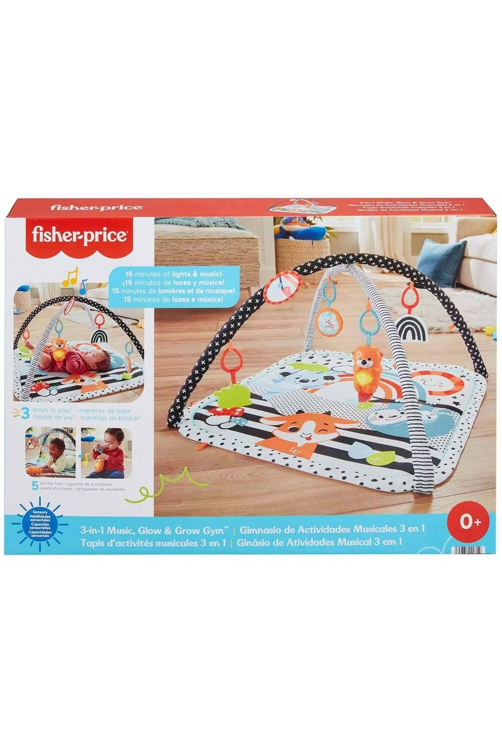 Fisher Price Neşeli Hayvanlar 3ü 1 Arada Jimnastik Merkezi HBP41