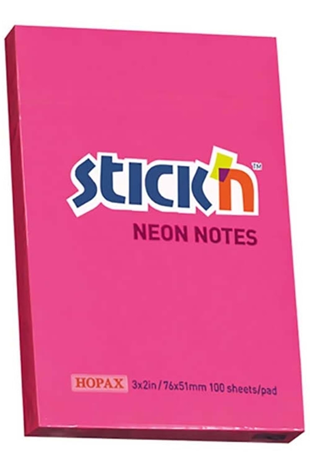 Stickn Yapışkanlı Not Kağıdı 76x51 mm 100 yaprak Pembe 21161