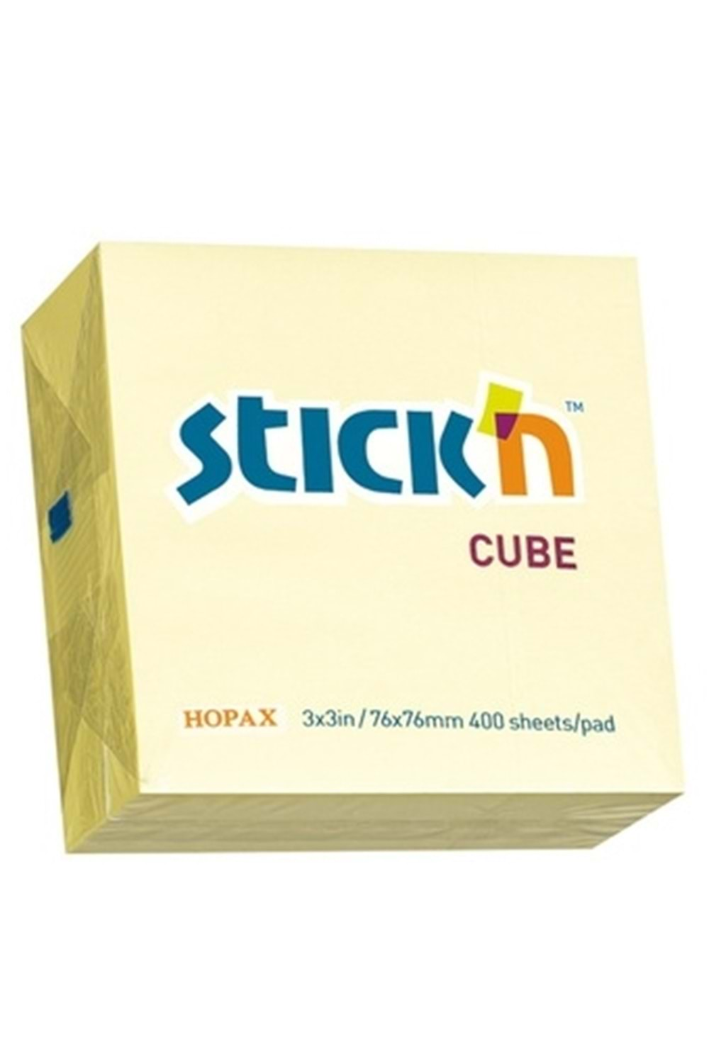 Stickn Yapışkanlı Not Kağıdı 76x76 mm 400 yaprak Sarı 21072