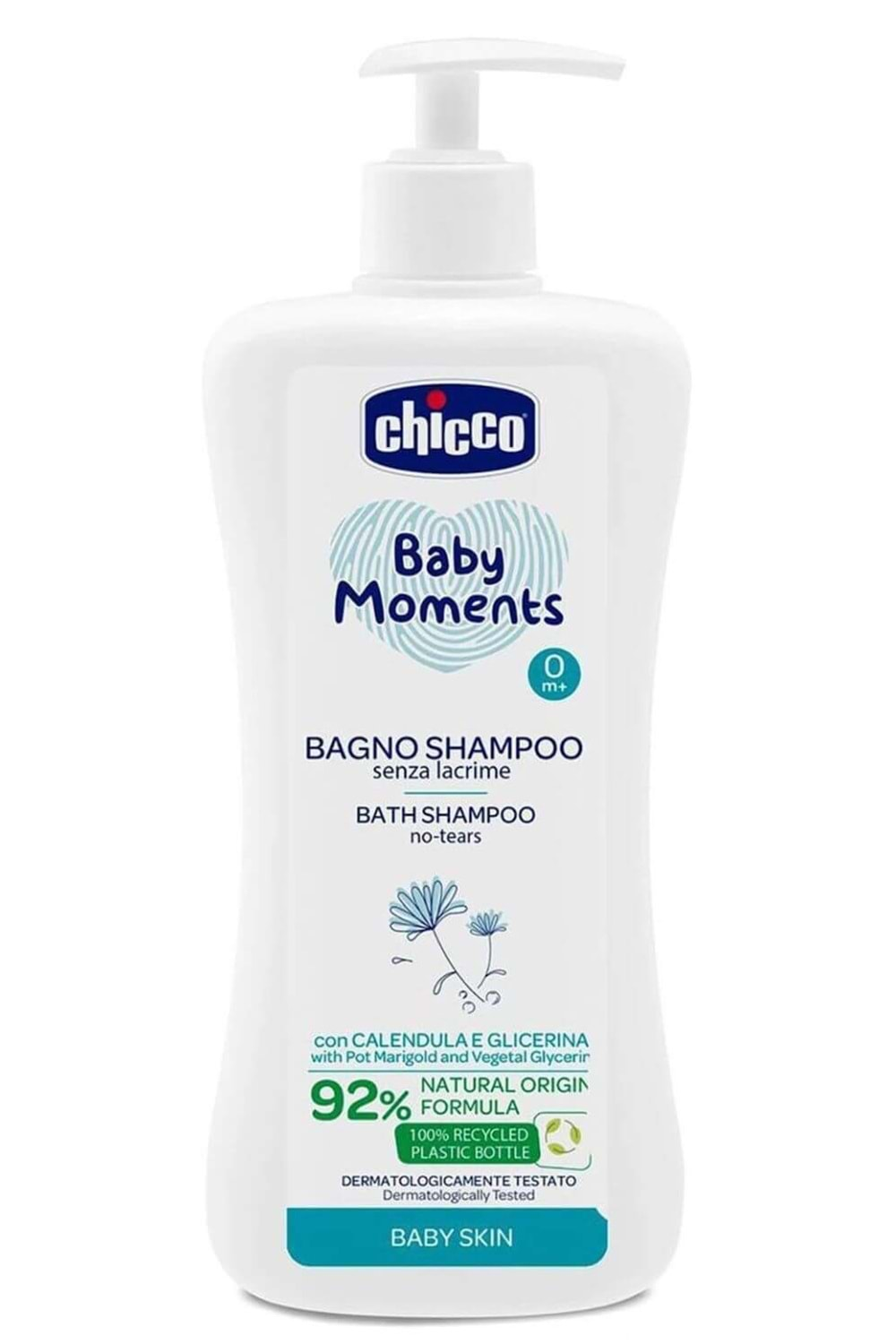 Chicco Baby Moments Doğal Göz Yakmayan Bebek Saç Ve Vücut Şampuanı 750