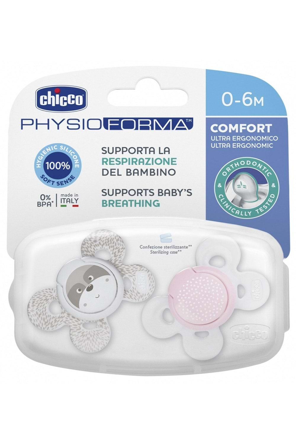 Chicco Physio Forma Comfort Emzik 2 li Pembe 0-6 Ay