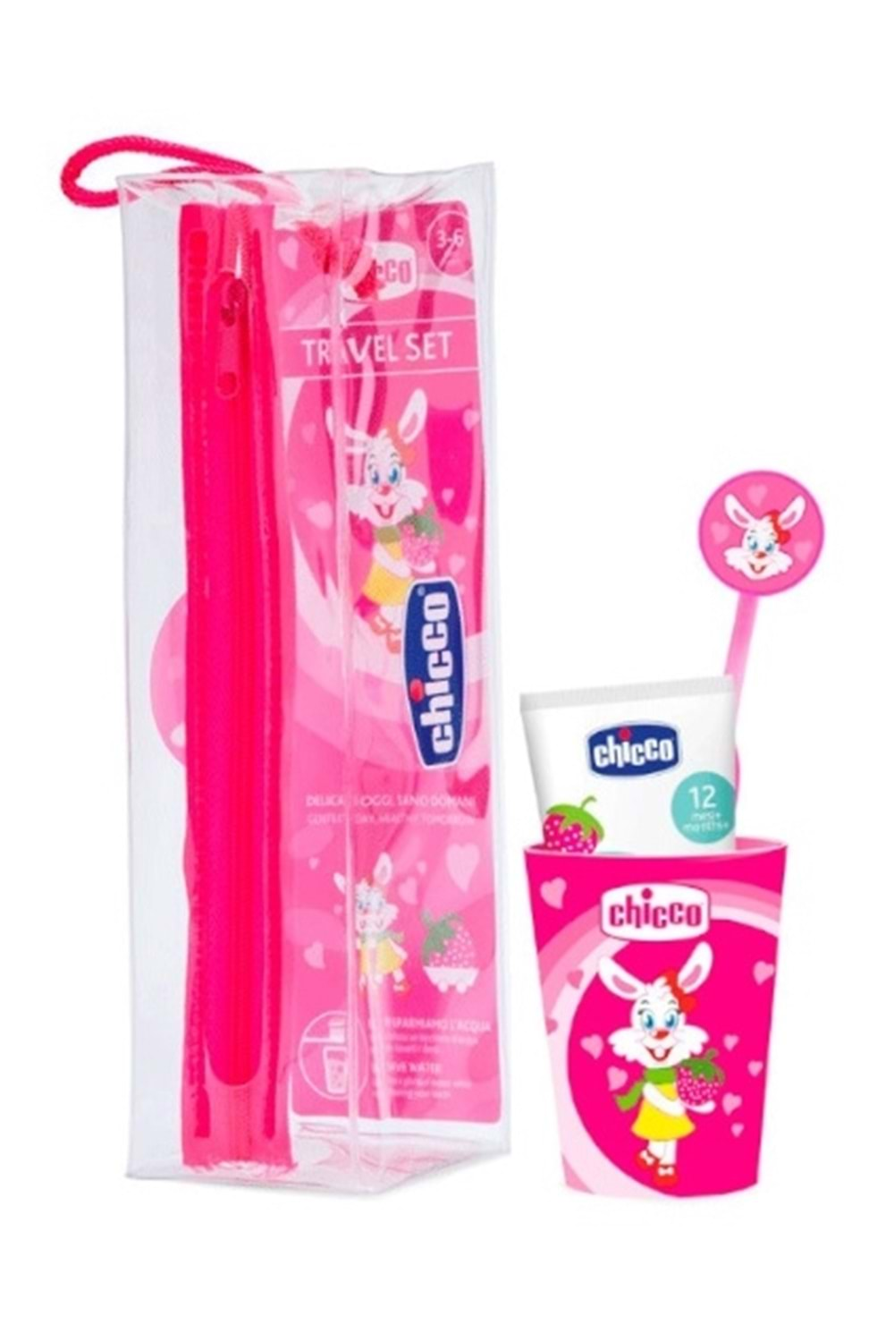 Chicco Diş Bakım Seyahat Seti Pembe 1-5 yaş