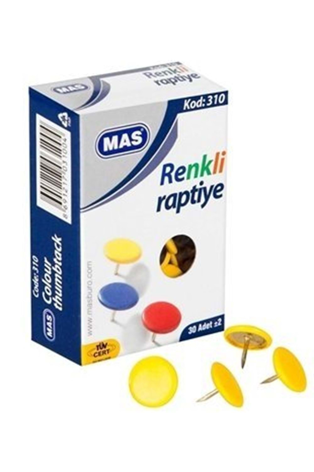 Mas Renkli Raptiye 30 Adet 310