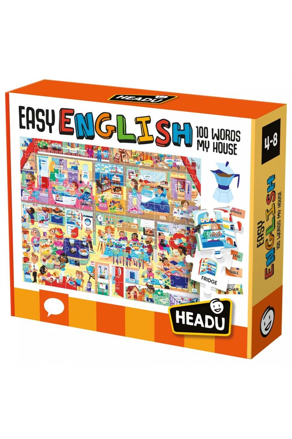 Headu 100 İngilizce Kelimeli Evim Puzzle 4-8 Yaş IT23158