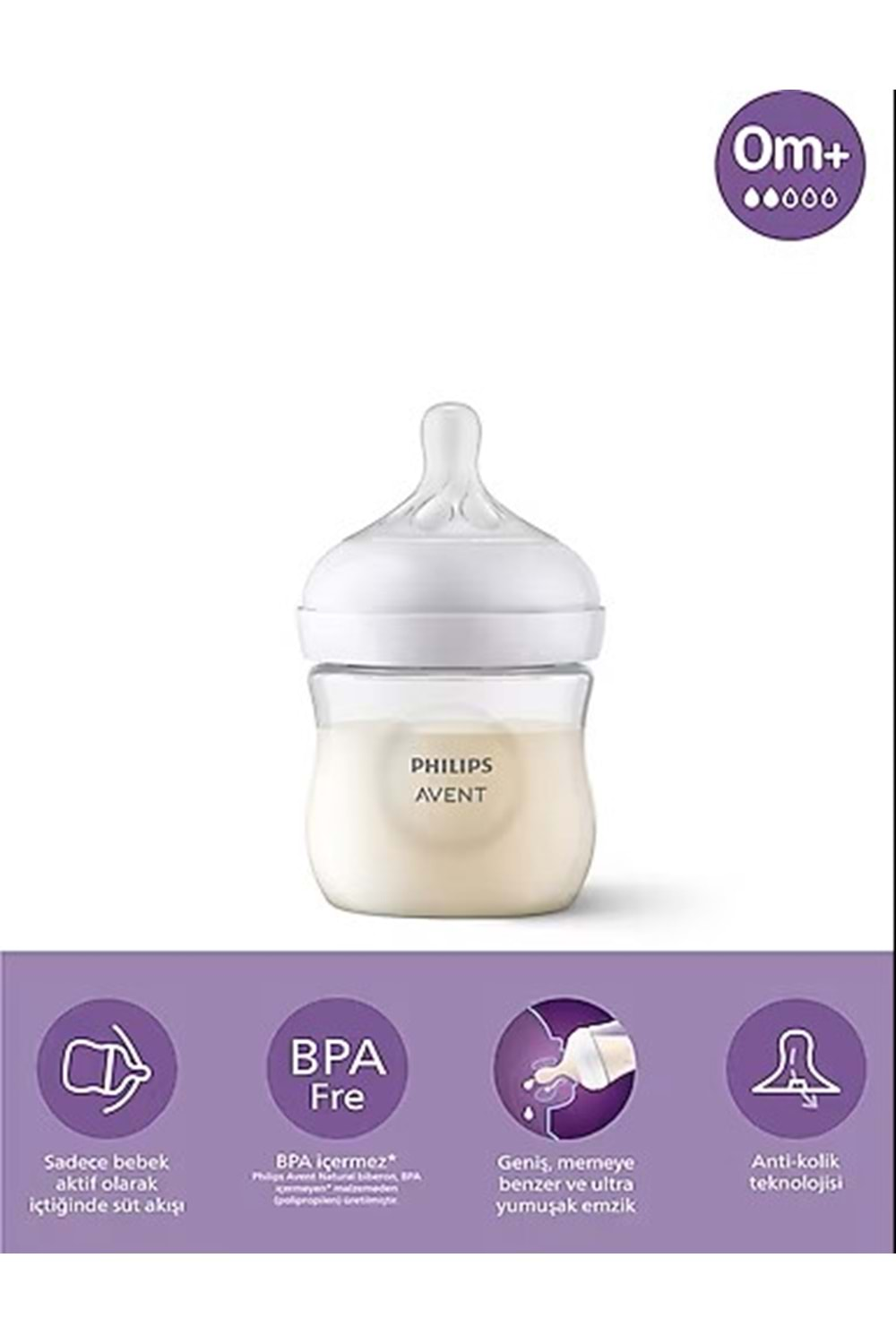 Avent Doğal Tepkili PP Biberon 125 ml 0 Ay+ SCY900/01