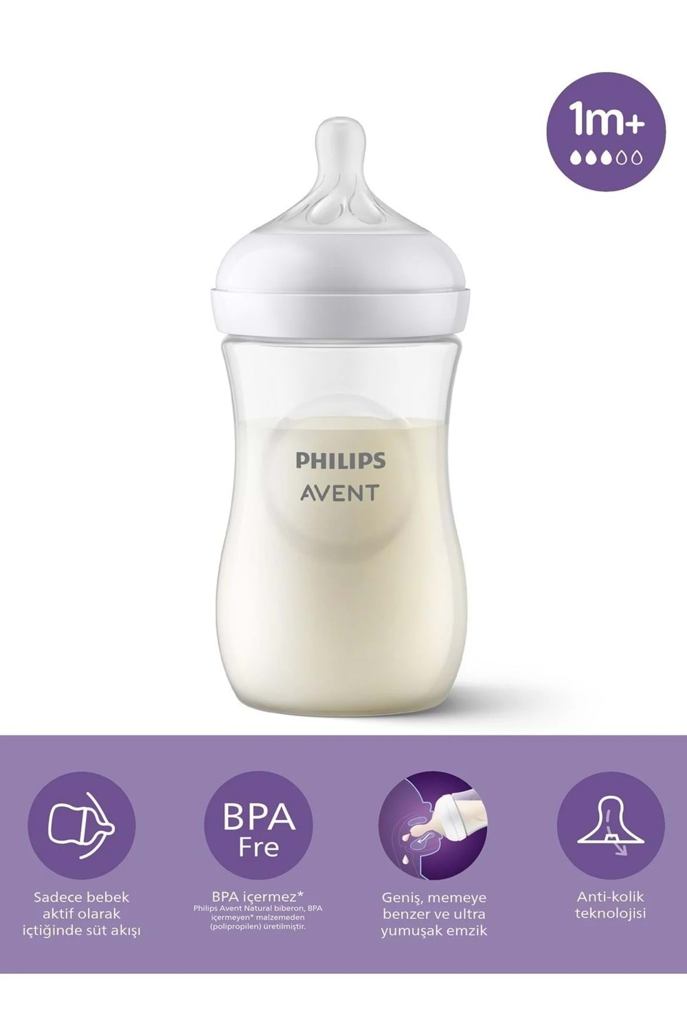 Avent Doğal Tepkili PP Biberon 260 ml 1 Ay+ SCY903/01