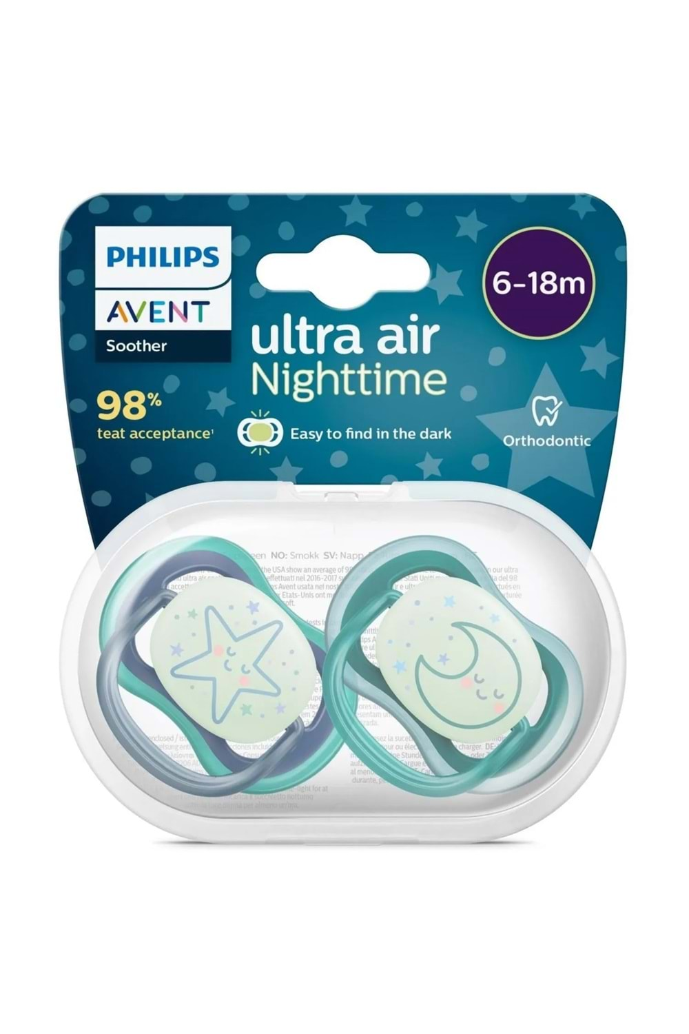 Avent Silikon Emzik Ultra Air Night 6-18 ay SCF376/13