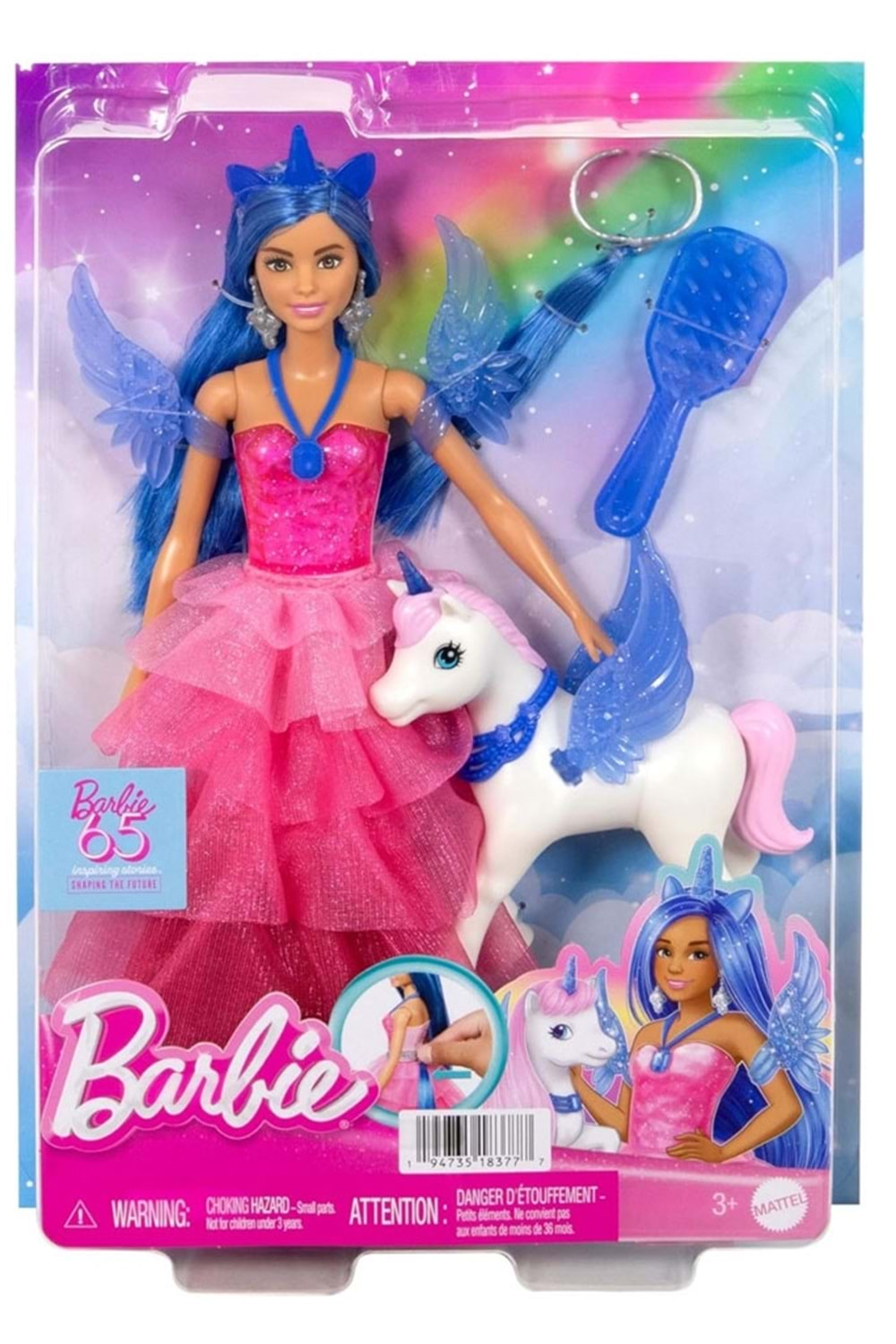 Barbie Mavi Saçlı Prenses Bebek HRR16