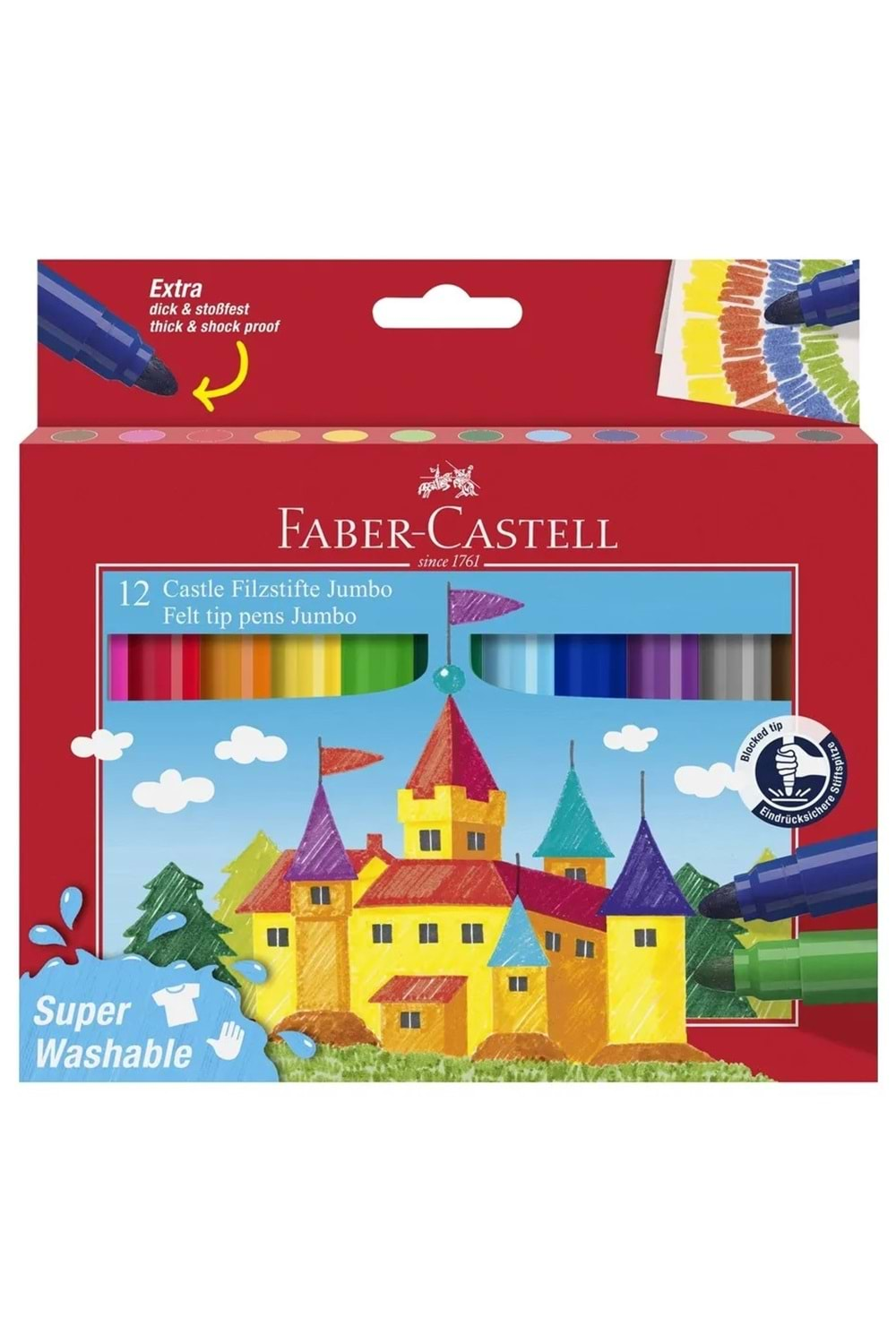 Faber Castell Jumbo Keçeli KaLem 12 li 154311